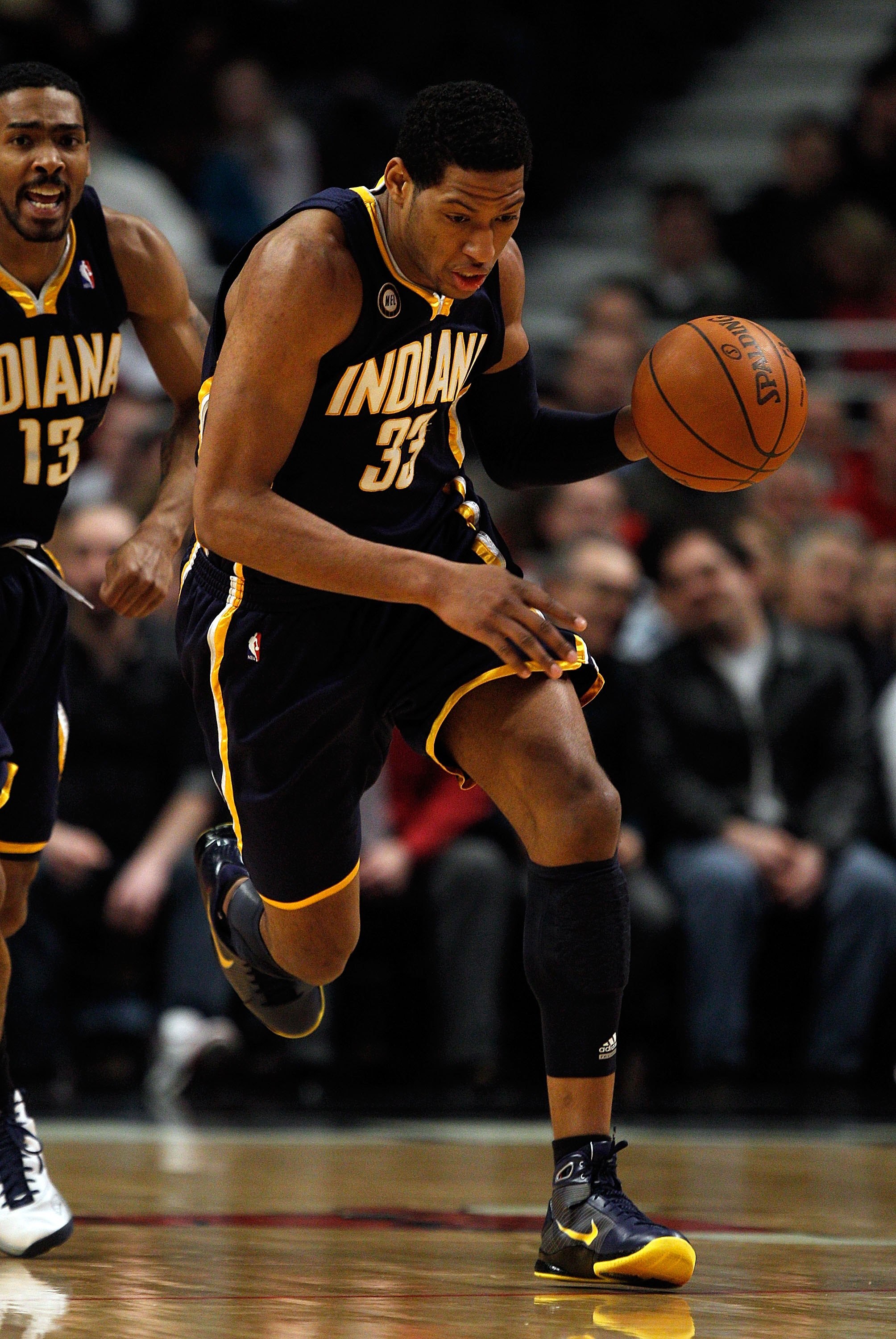 CHICAGO - FEBRUARY 24: Danny Granger #33 of the Indiana Pacers runs up the court against the Chicago Bulls at the United Center on February 24, 2010 in Chicago, Illinois. The Bulls defeated the Pacers 120-110. NOTE TO USER: User expressly acknowledges and
