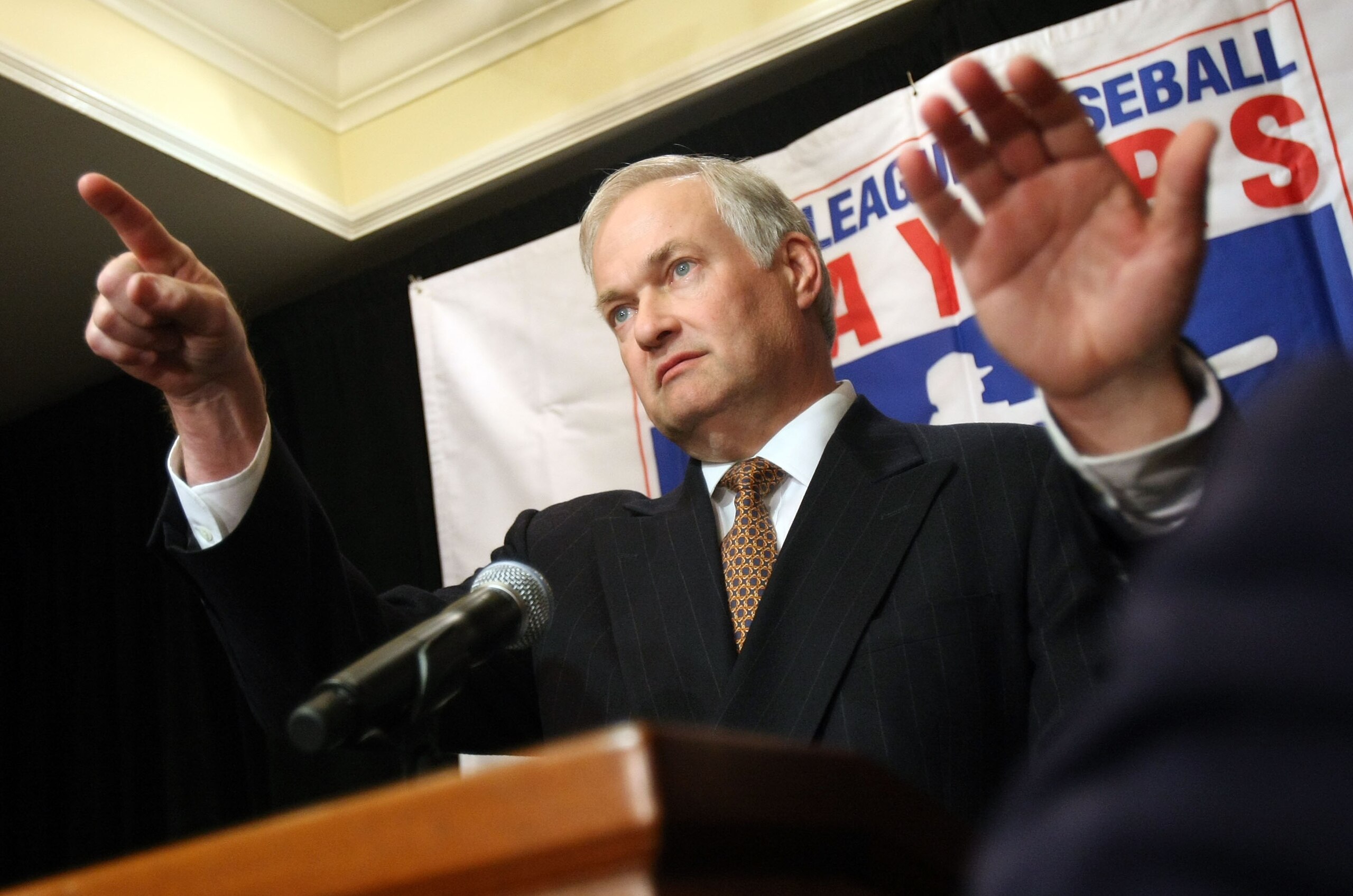 NEW YORK - DECEMBER 13: Major League Baseball Players Association Executive Director Donald M. Fehr speaks to the media after former Senator George J. Mitchell released his committee's findings on the steroids investigation December 13, 2007 in New York NEW YORK - DECEMBER 13: Major League Baseball Players Association Executive Director Donald M. Fehr speaks to the media after former Senator George J. Mitchell released his committee's findings on the steroids investigation December 13, 2007 in New York