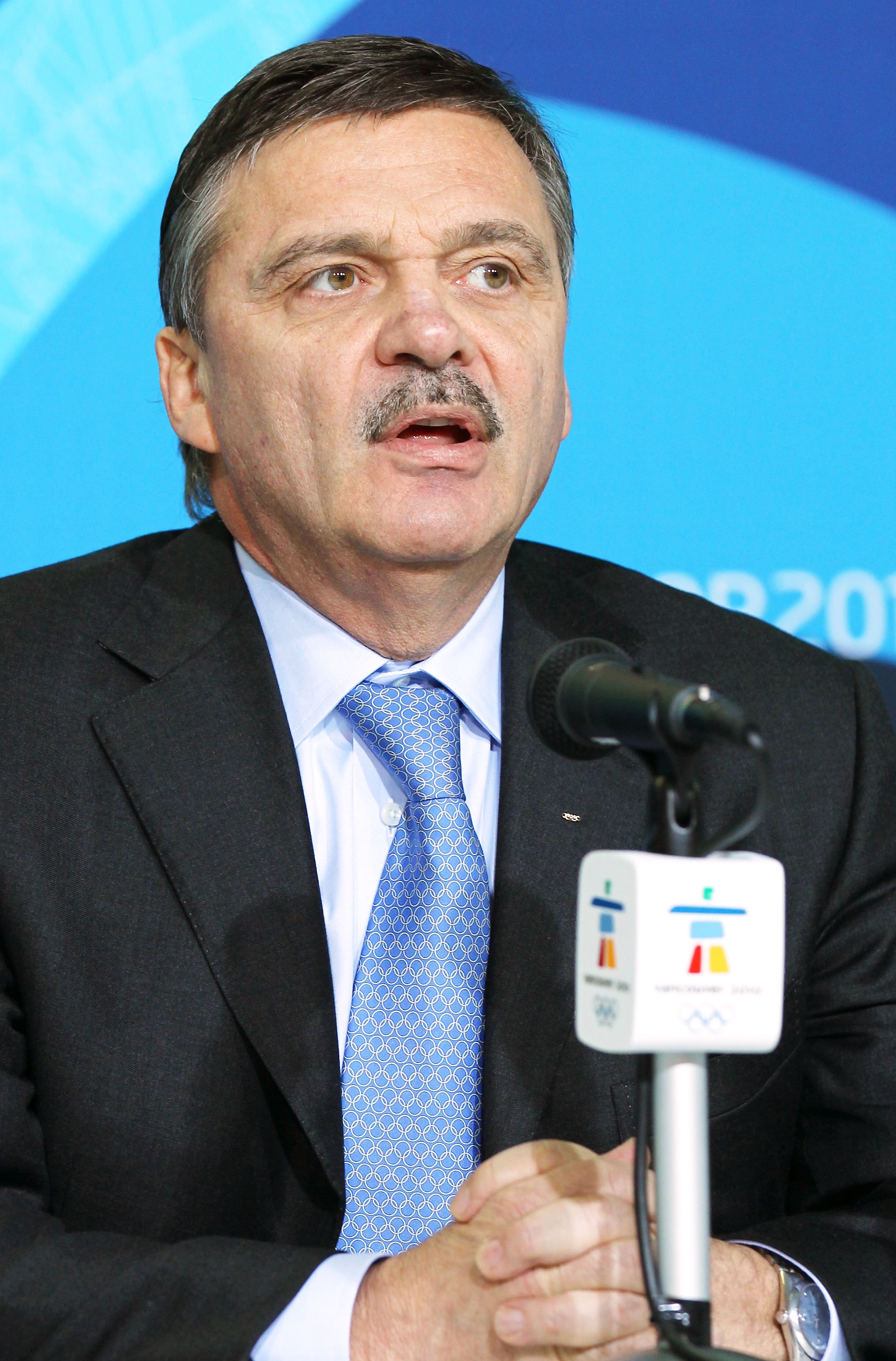 VANCOUVER, BC - FEBRUARY 18: Rene Fasel of IIHF speaks during IIHF & NHL press conference on day 7 of the 2010 Winter Olympics at Canada Hockey Place on February 18, 2010 in Vancouver, Canada. (Photo by Bruce Bennett/Getty Images) VANCOUVER, BC - FEBRUARY 18: Rene Fasel of IIHF speaks during IIHF & NHL press conference on day 7 of the 2010 Winter Olympics at Canada Hockey Place on February 18, 2010 in Vancouver, Canada. (Photo by Bruce Bennett/Getty Images)