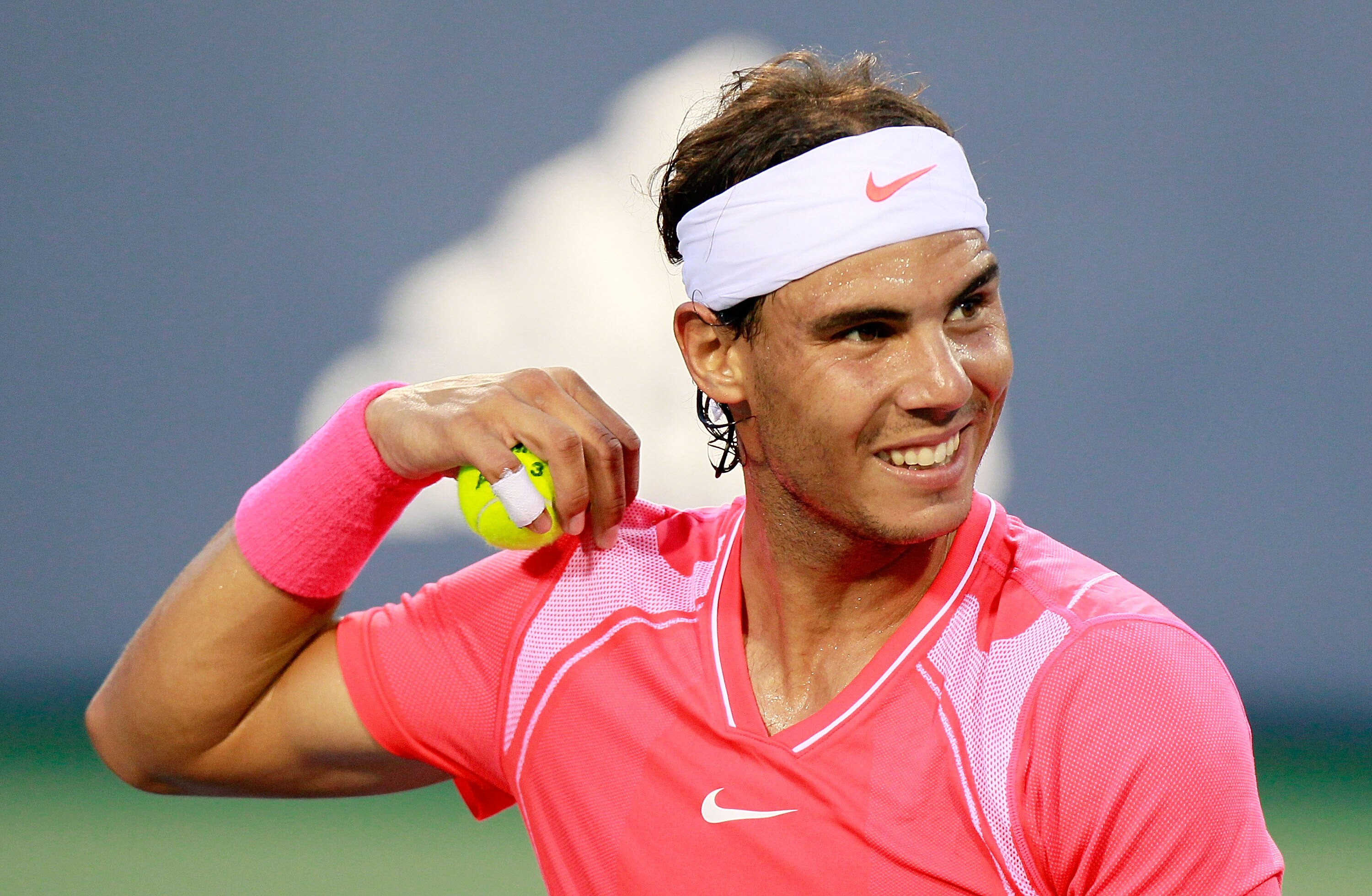 CINCINNATI - AUGUST 20:  Rafael Nadal of Spain converses with the chair umpire after a call during his match against Marcos Baghdatis of Cyprus during Day 5 of the Western & Southern Financial Group Masters at the Lindner Family Tennis Center on August 20
