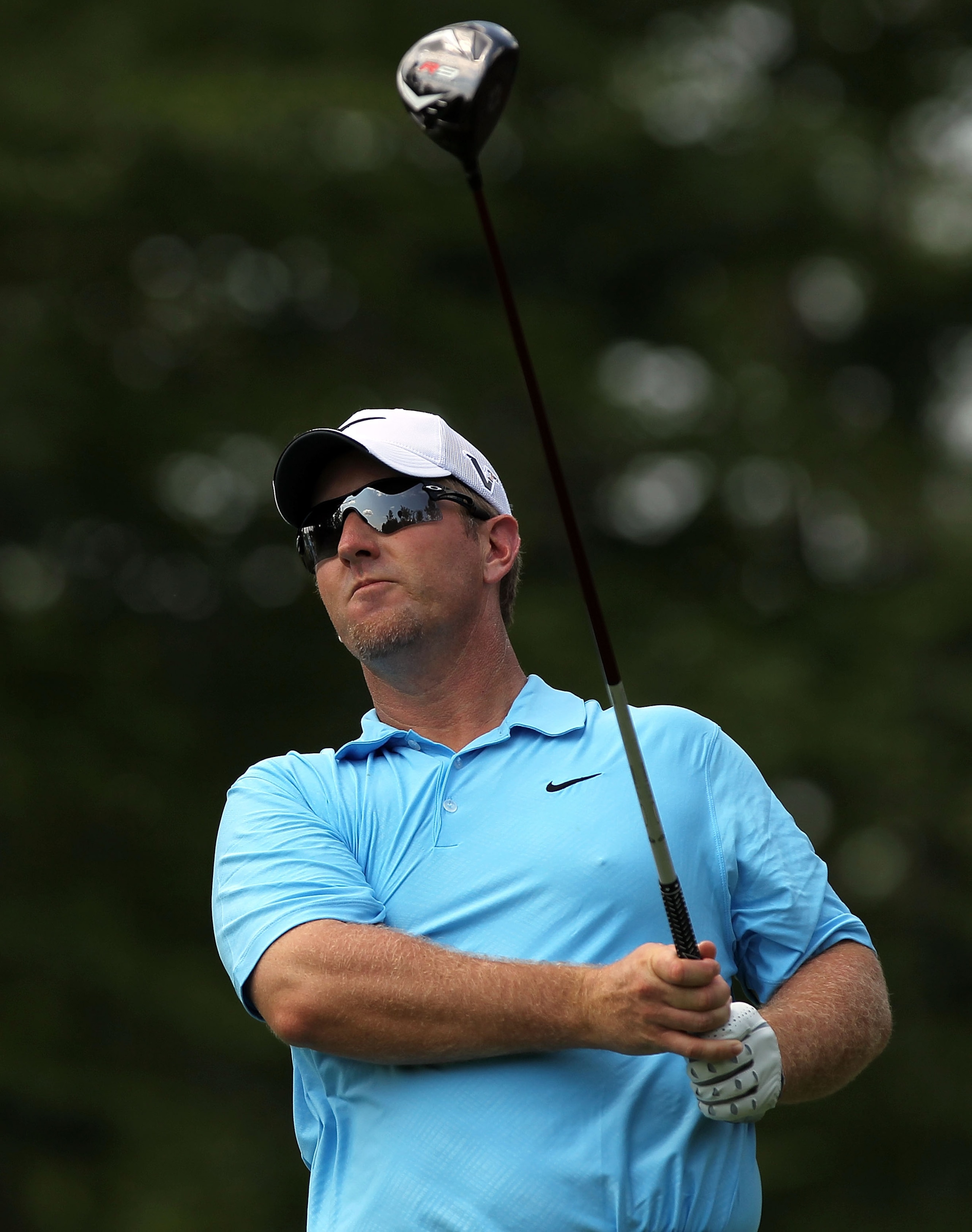 VERONA, NY - AUGUST 05:  David Duval hits his tee shot on the 7th hole during round one at the Turning Stone Resort Championship at Atunyote Golf Club held on August 5, 2010 in Verona, New York.  (Photo by Nick Laham/Getty Images)
