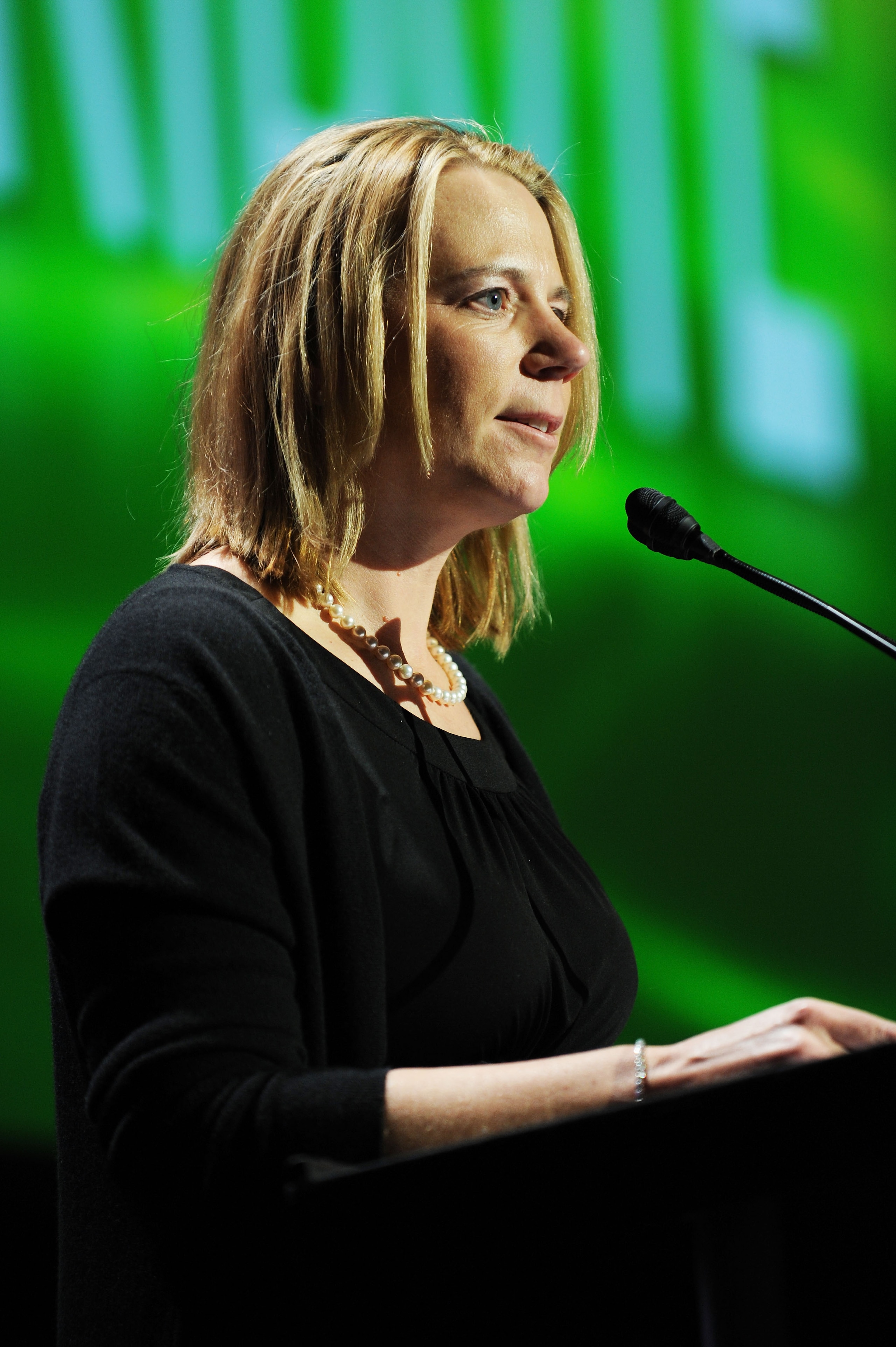 NEW YORK - OCTOBER 13:  Golfer Annika Sorenstam speaks onstage during the 30th Annual Salute To Women In Sports Awards at The Waldorf=Astoria on October 13, 2009 in New York City.  (Photo by Stephen Lovekin/Getty Images for the Womenï¿½s Sports Foundation)