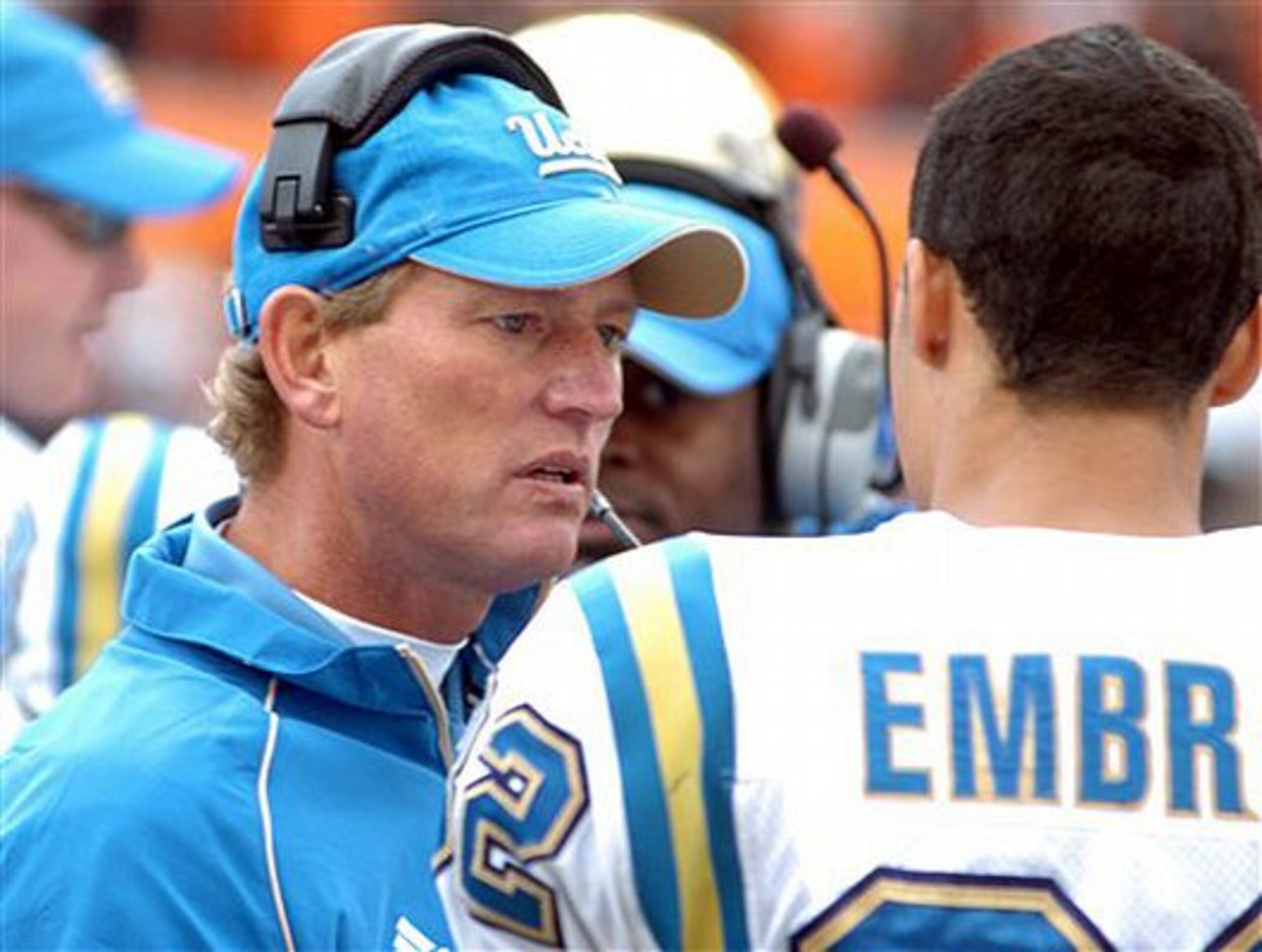 UCLA Head Coach Rick Neuheisel needs playmakers like WR Taylor Embree to remain healthy for a tough 2010 schedule that begins this Saturday, Sept. 4 in Manhattan, Kansas