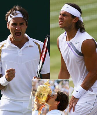 Roger Federer defeats Nadal in 2007 Wimbledon.