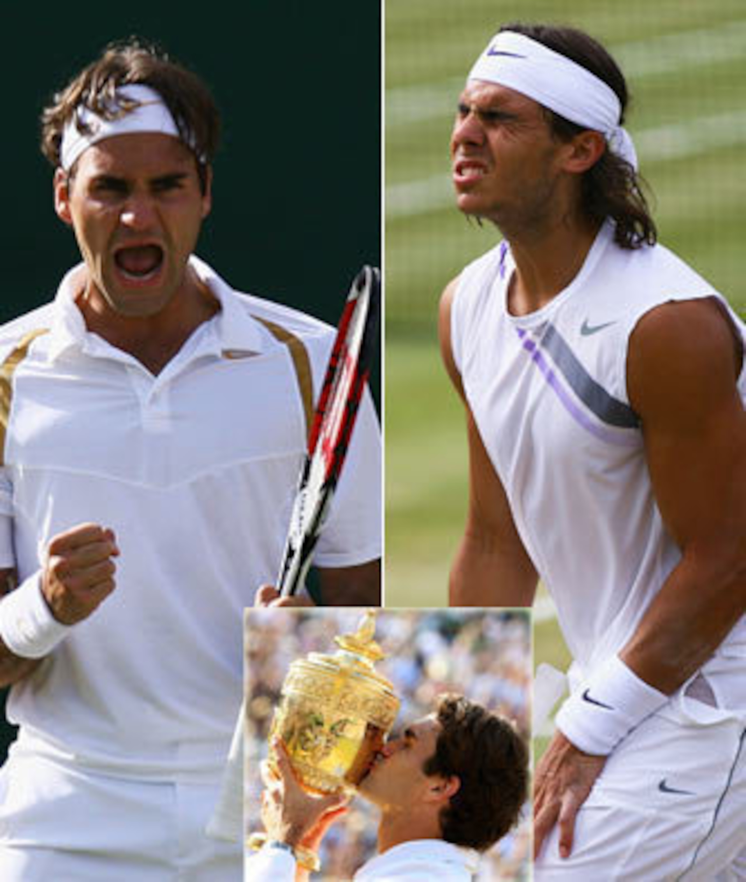 Roger Federer defeats Nadal in 2007 Wimbledon.