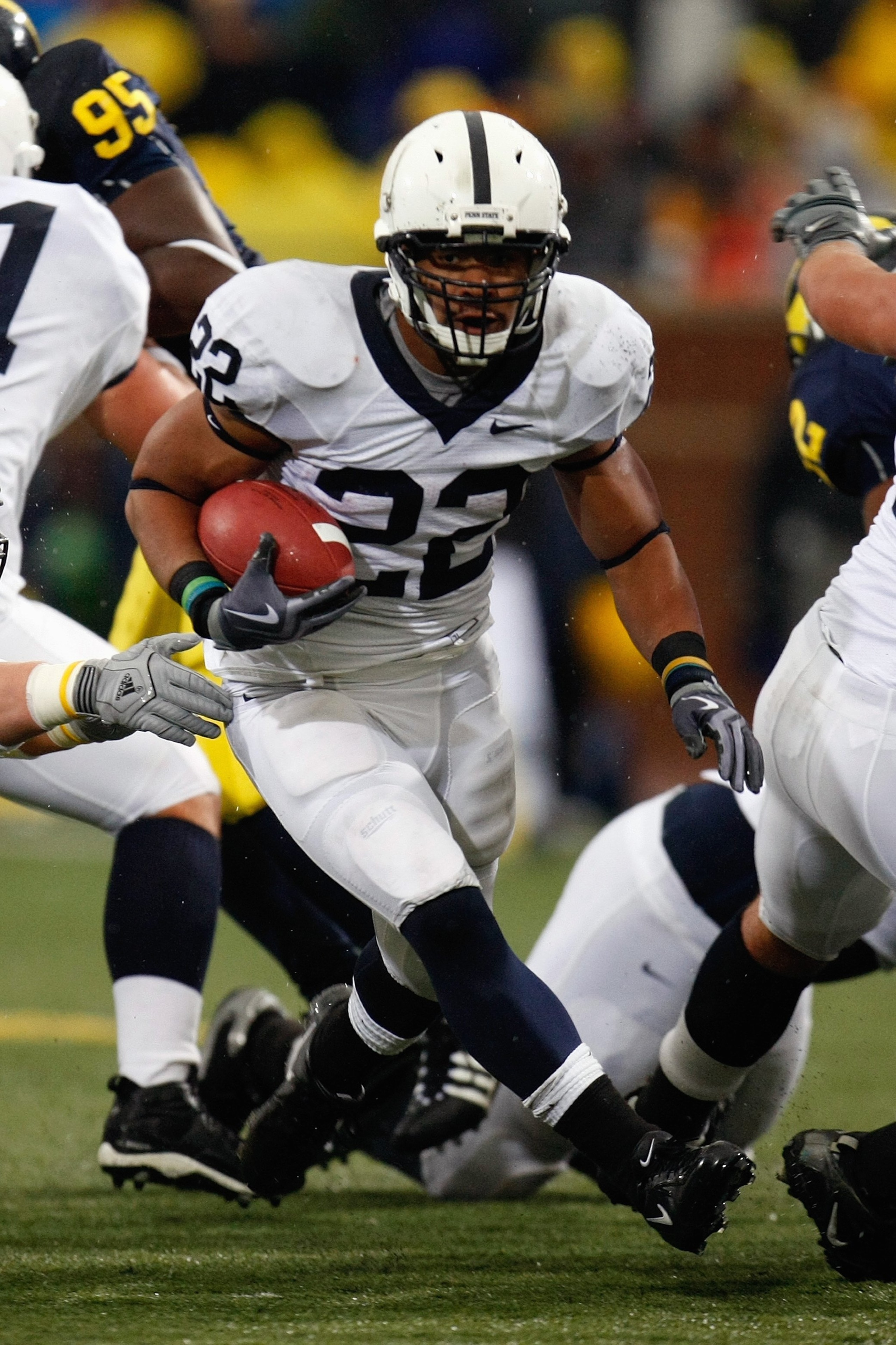 ANN ARBOR, MI - OCTOBER 24:  Evan Royster #22 of the Penn State Nittany Lions carries the ball during the game against the Michigan Wolverines on October 24, 2009 at Michigan Stadium in Ann Arbor, Michigan. (Photo by  Gregory Shamus/Getty Images)