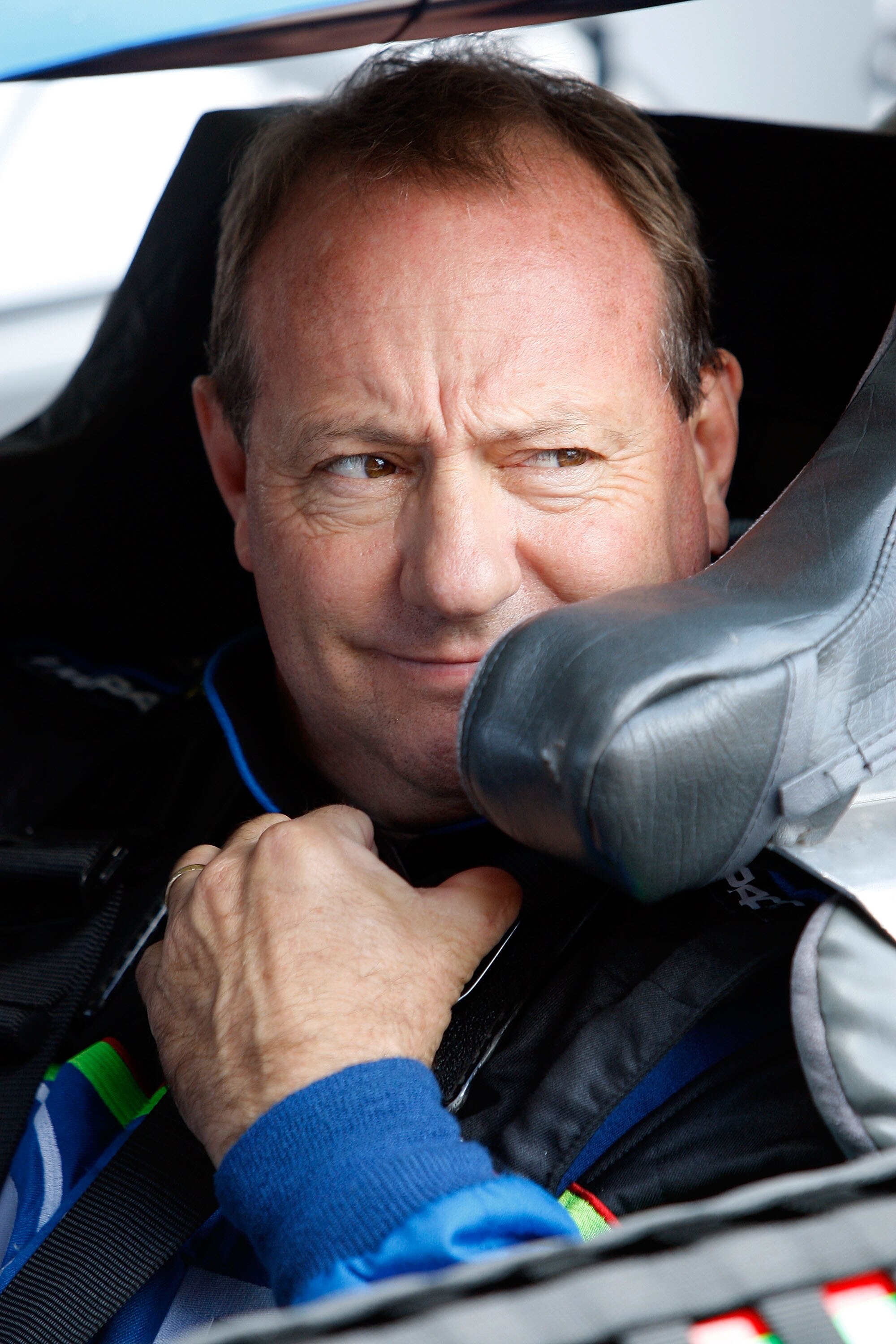 DOVER, DE - SEPTEMBER 19:  Ken Schrader, driver of the #96 DLP HDTV Toyota prepares to drive during practice for the NASCAR Sprint Cup Series Camping World RV 400 at Dover International Speedway on September 19, 2008 in Dover, Delaware.  (Photo by Chris G