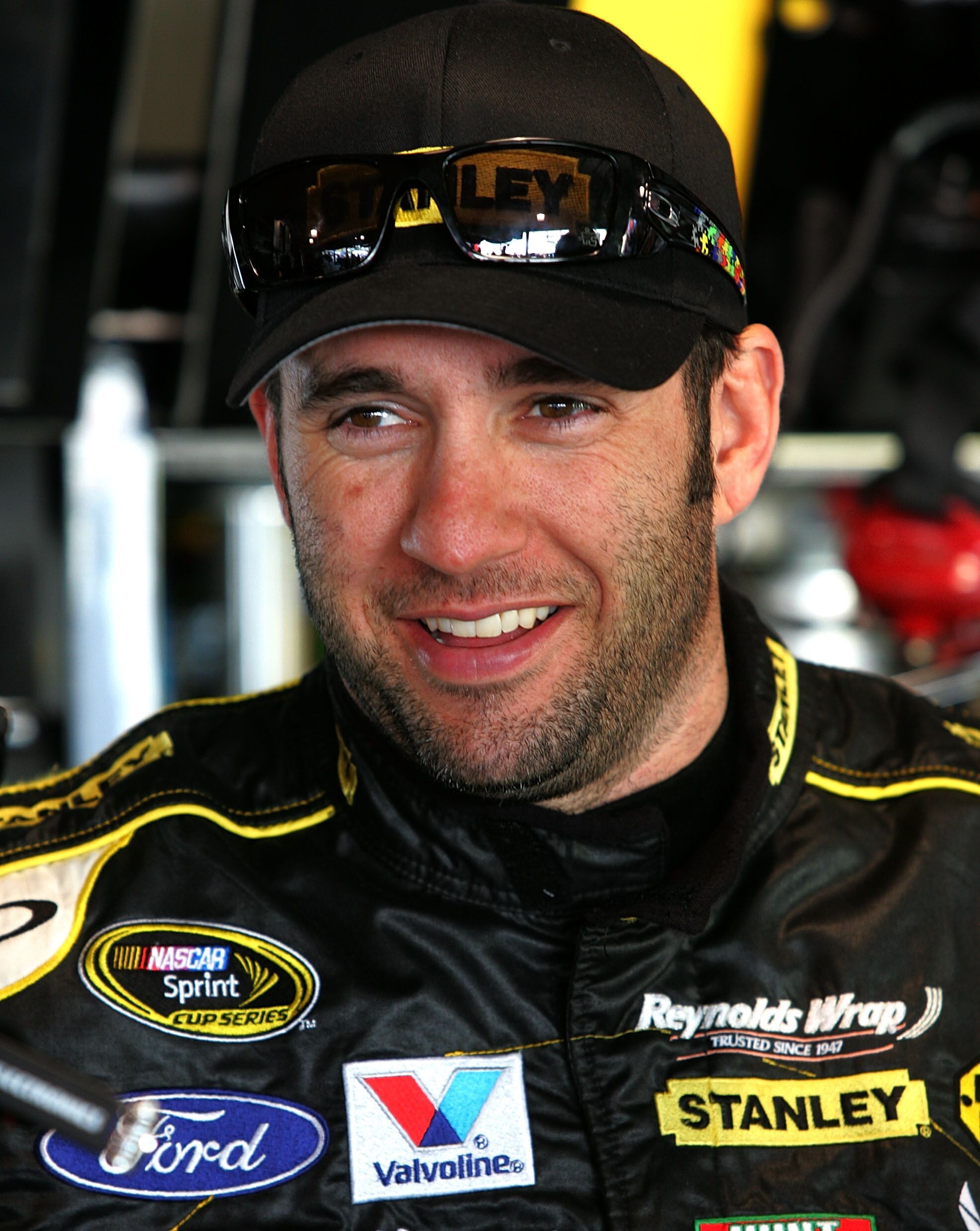 MARTINSVILLE, VA - MARCH 26:  Elliott Sadler, driver of the #19 Stanley Ford in the garage area during practice for the NASCAR Sprint Cup Series Goody's Fast Pain Relief 500 at Martinsville Speedway on March 26, 2010 in Martinsville, Virginia.  (Photo by 