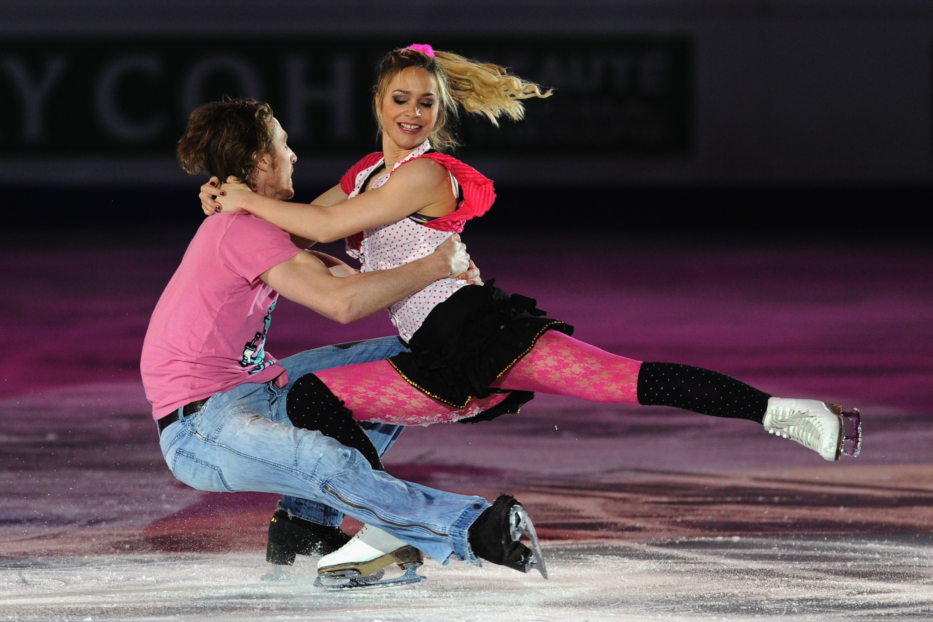 TURIN, ITALY - MARCH 28:  Nathalie Pechalat and Fabian Bourzat of France participate in the Gala Exhibition during the 2010 ISU World Figure Skating Championships on March 28, 2010 in Turin, Italy.  (Photo by Valerio Pennicino/Getty Images)