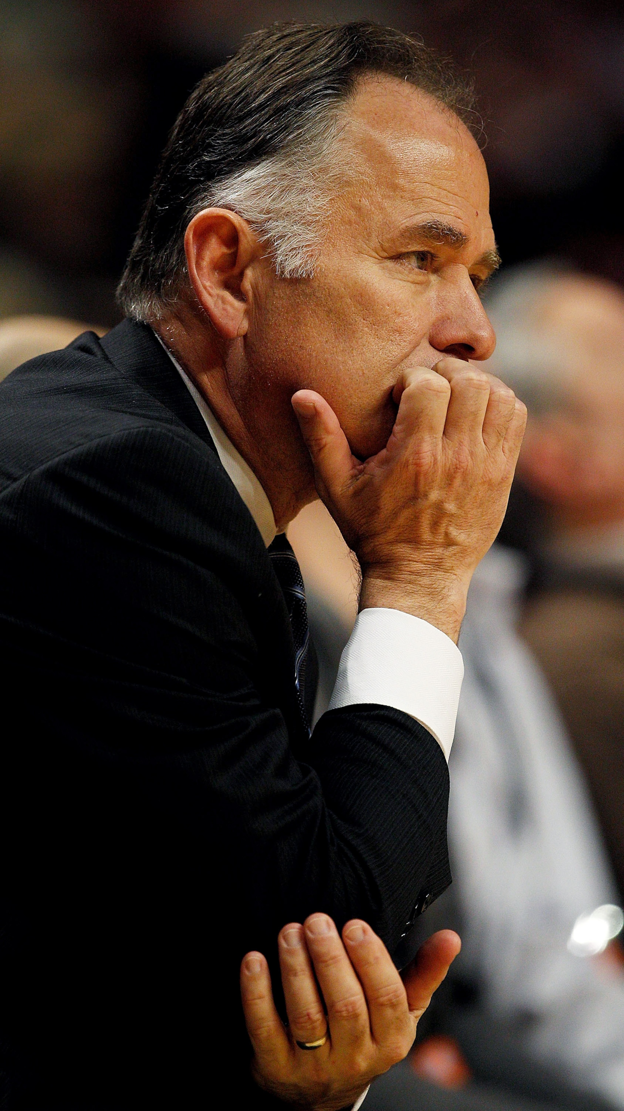 CHICAGO - FEBRUARY 24: Head coach Jim O'Brien of the Indiana Pacers watches as his team takes on the Chicago Bulls at the United Center on February 24, 2010 in Chicago, Illinois. The Bulls defeated the Pacers 120-110. NOTE TO USER: User expressly acknowle