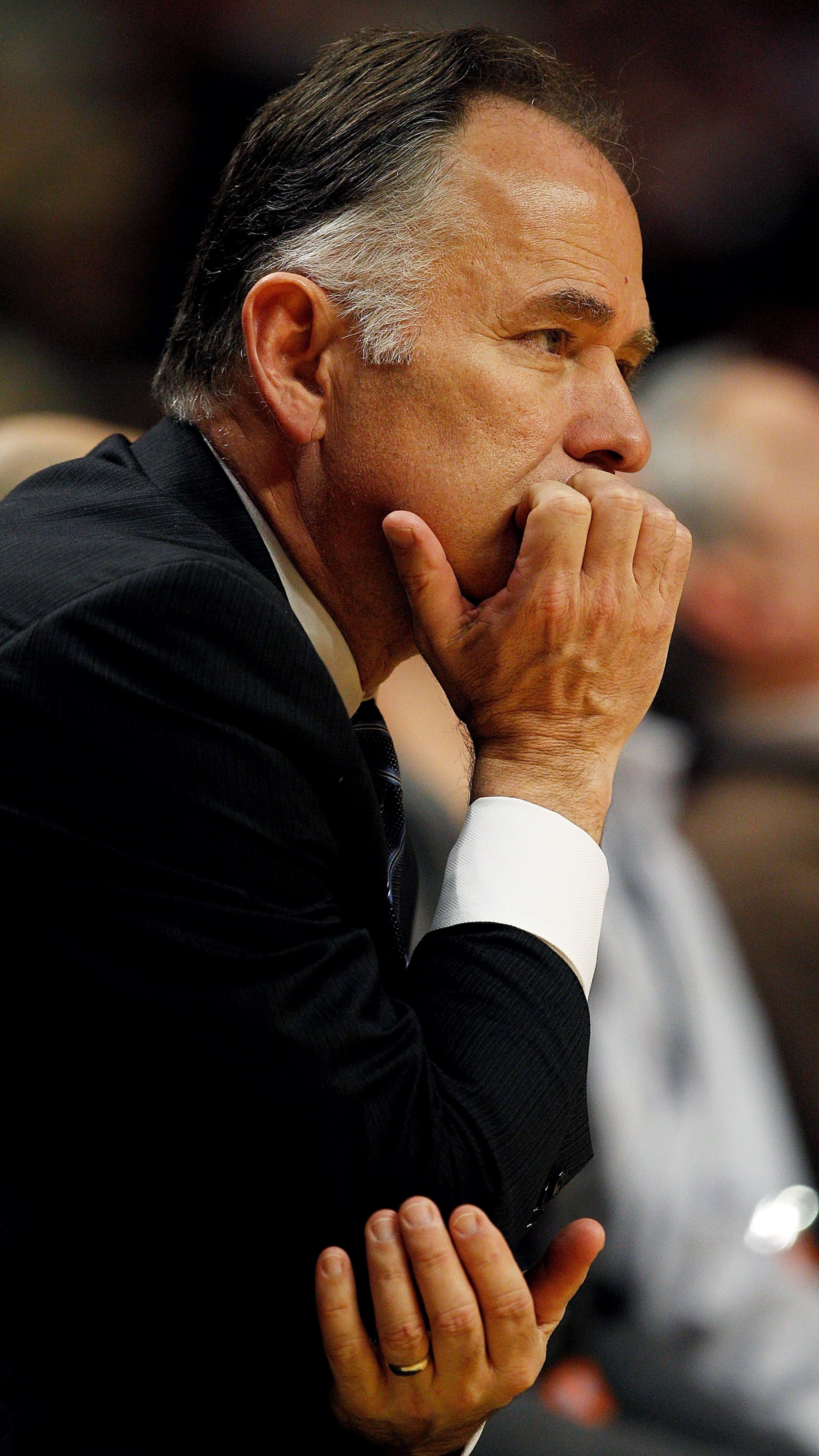 CHICAGO - FEBRUARY 24: Head coach Jim O'Brien of the Indiana Pacers watches as his team takes on the Chicago Bulls at the United Center on February 24, 2010 in Chicago, Illinois. The Bulls defeated the Pacers 120-110. NOTE TO USER: User expressly acknowle