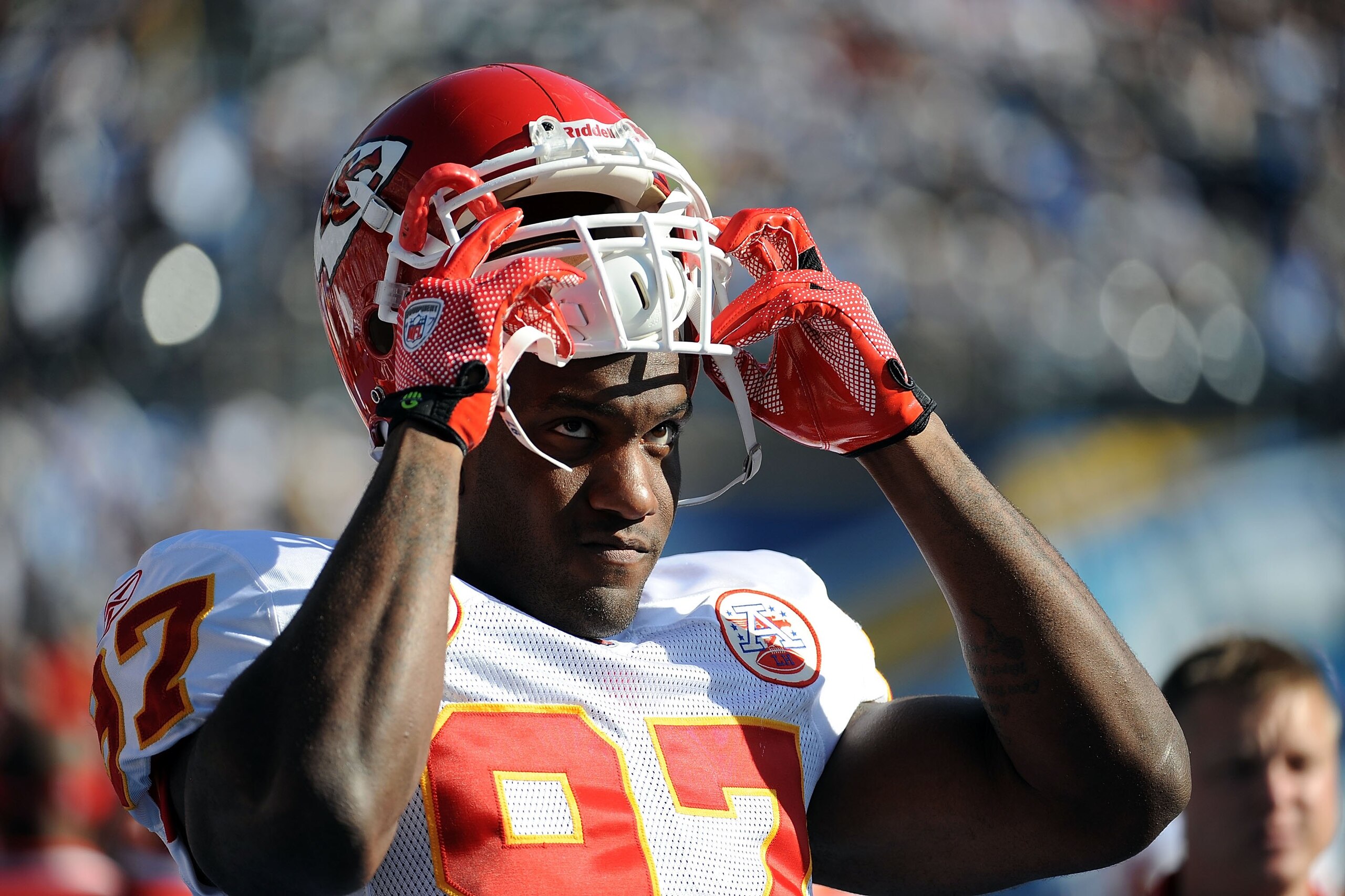 SAN DIEGO - NOVEMBER 29:  Pierre Walters #97 of the Kansas City Chiefs on the sidelines against the San Diego Chargers at Qualcomm Stadium on November 29, 2009 in San Diego, California.  (Photo by Harry How/Getty Images)