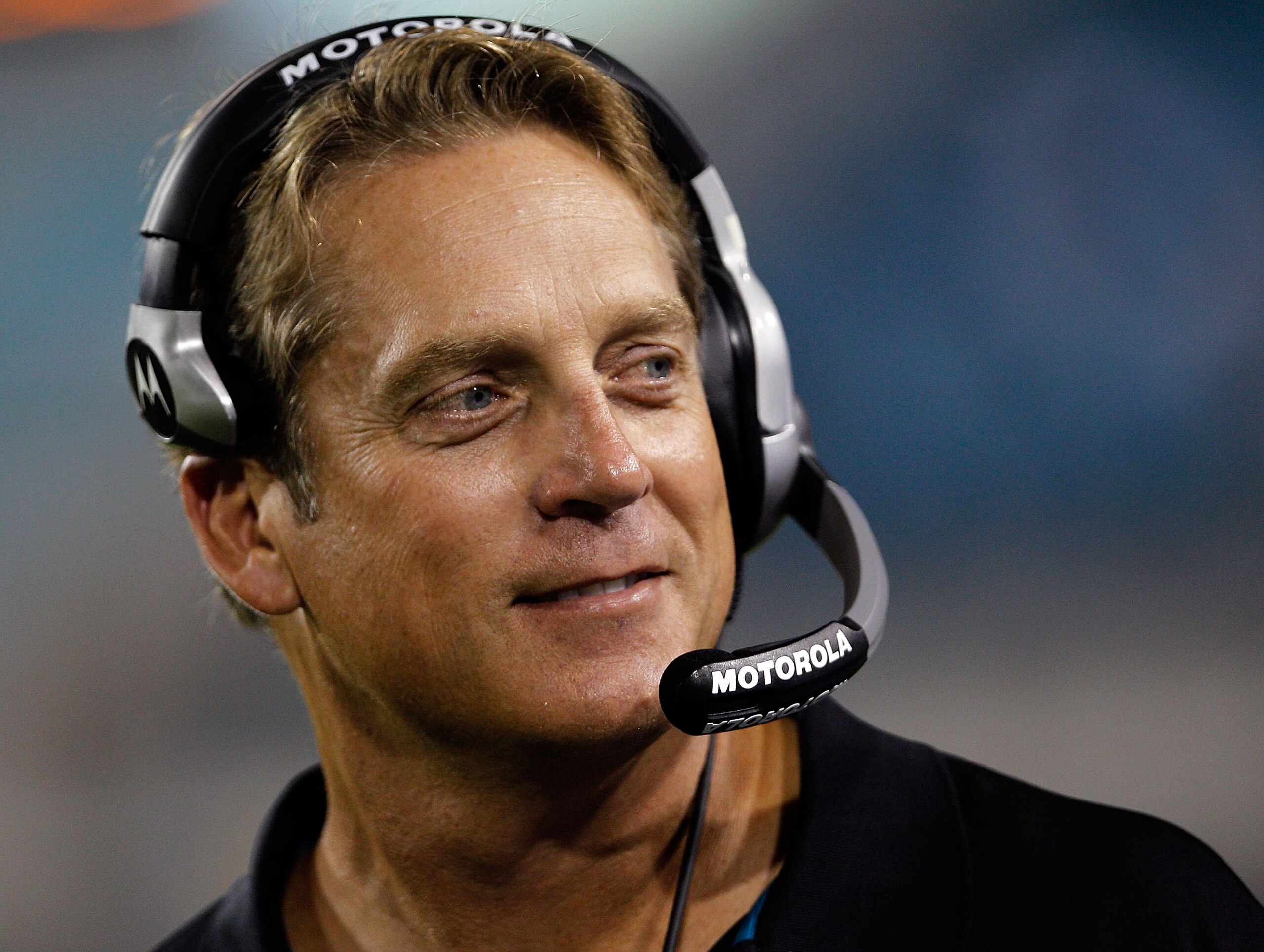 JACKSONVILLE, FL - AUGUST 21:  Head coach Jack Del Rio of the Jacksonville Jaguars watches the action during the preseason game against the Miami Dolphins at EverBank Field on August 21, 2010 in Jacksonville, Florida.  (Photo by Sam Greenwood/Getty Images
