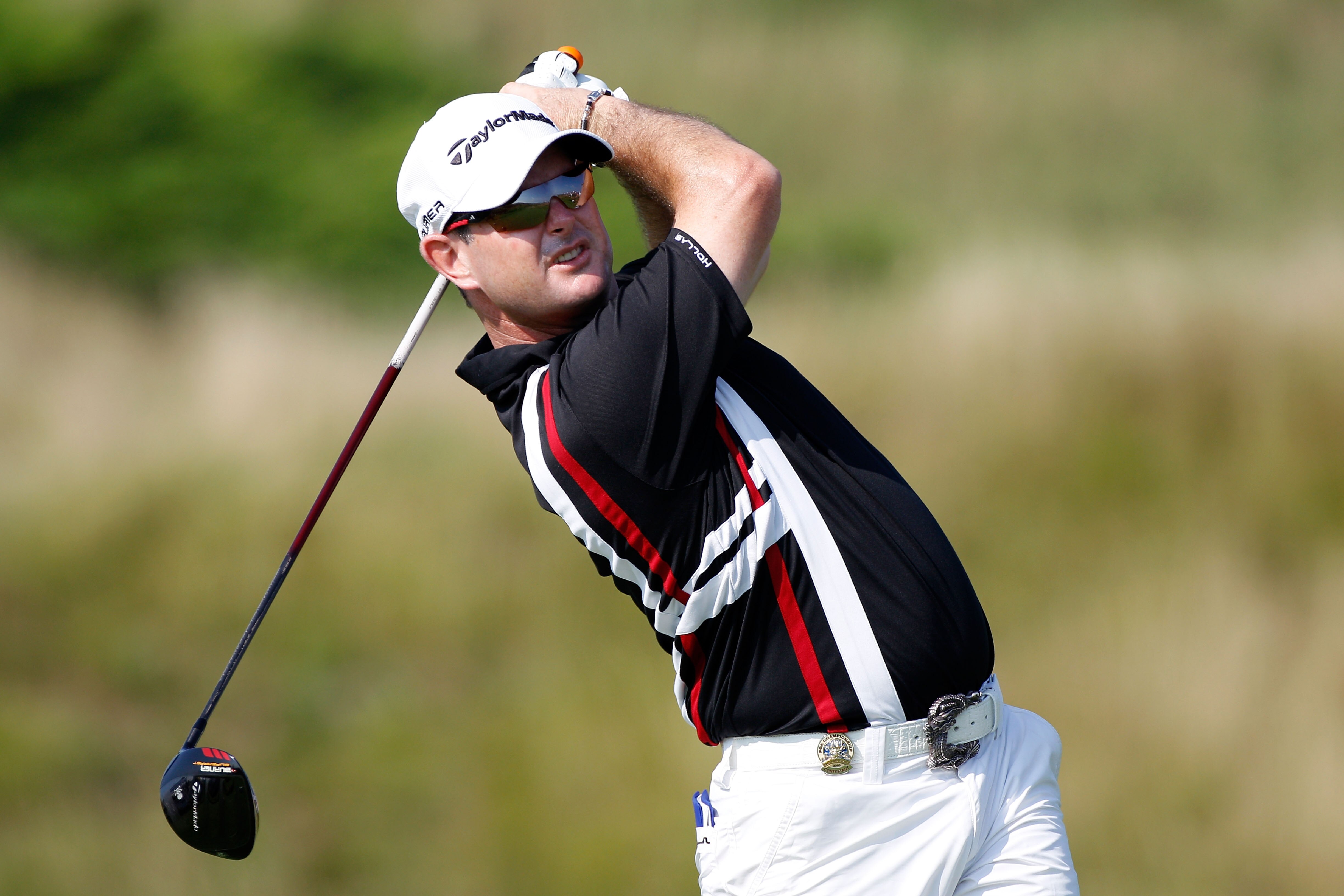 KOHLER, WI - AUGUST 12:  Rory Sabbatini of South Africa watches his tee shot on the second hole during the first round of the 92nd PGA Championship on the Straits Course at Whistling Straits on August 12, 2010 in Kohler, Wisconsin.  (Photo by Sam Greenwoo