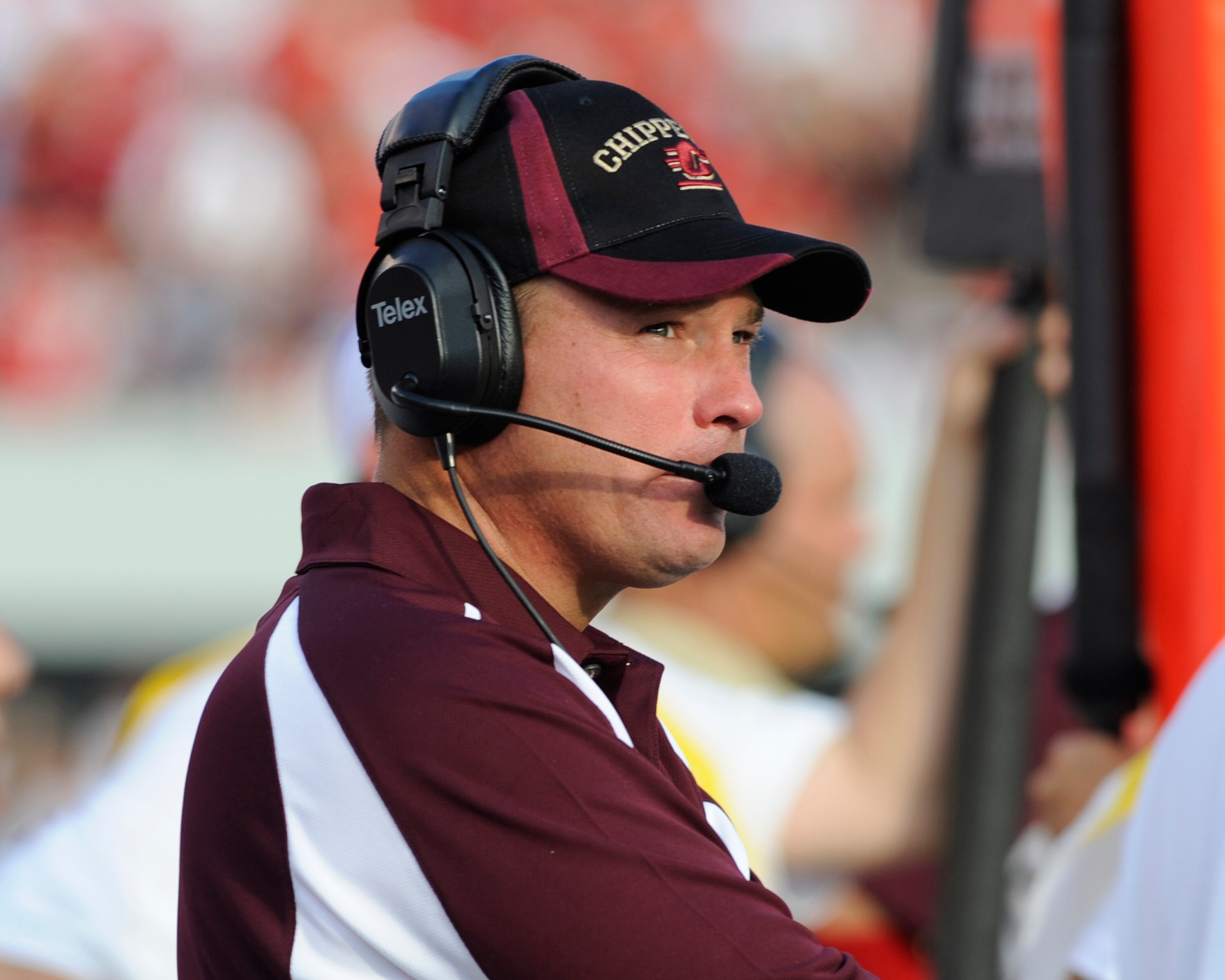 ATHENS, GA - SEPTEMBER 6: Coach Butch Jones of the Central Michigan Chippewas watches play against the Georgia Bulldogs at Sanford Stadium on September 6, 2008 in Athens, Georgia.  (Photo by Al Messerschmidt/Getty Images)