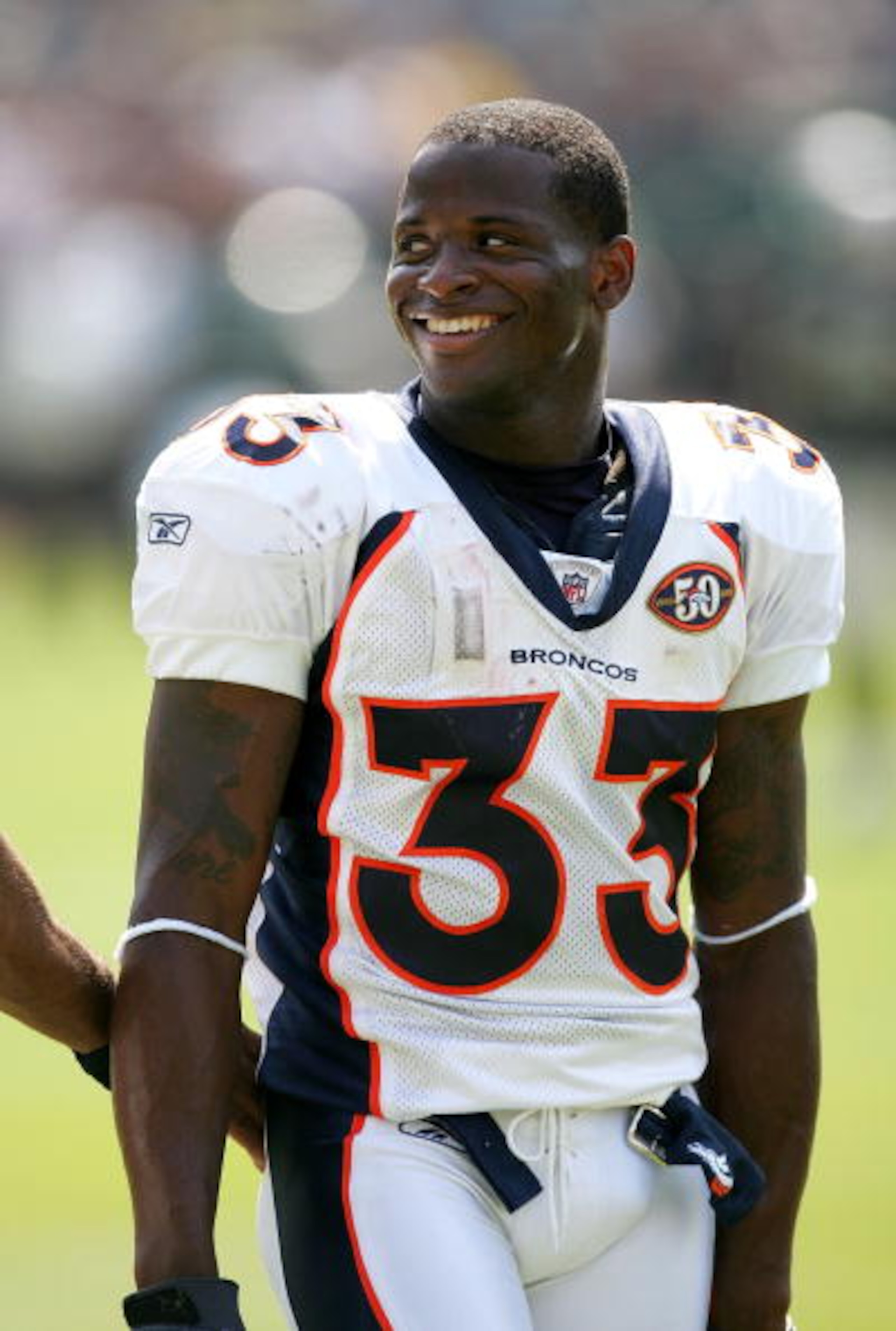 OAKLAND, CA - SEPTEMBER 27: Alphonso Smith #33 of the Denver Broncos warms up before their game against the Oakland Raiders at the Oakland-Alameda County Coliseum on September 27, 2009 in Oakland, California.  (Photo by Ezra Shaw/Getty Images)