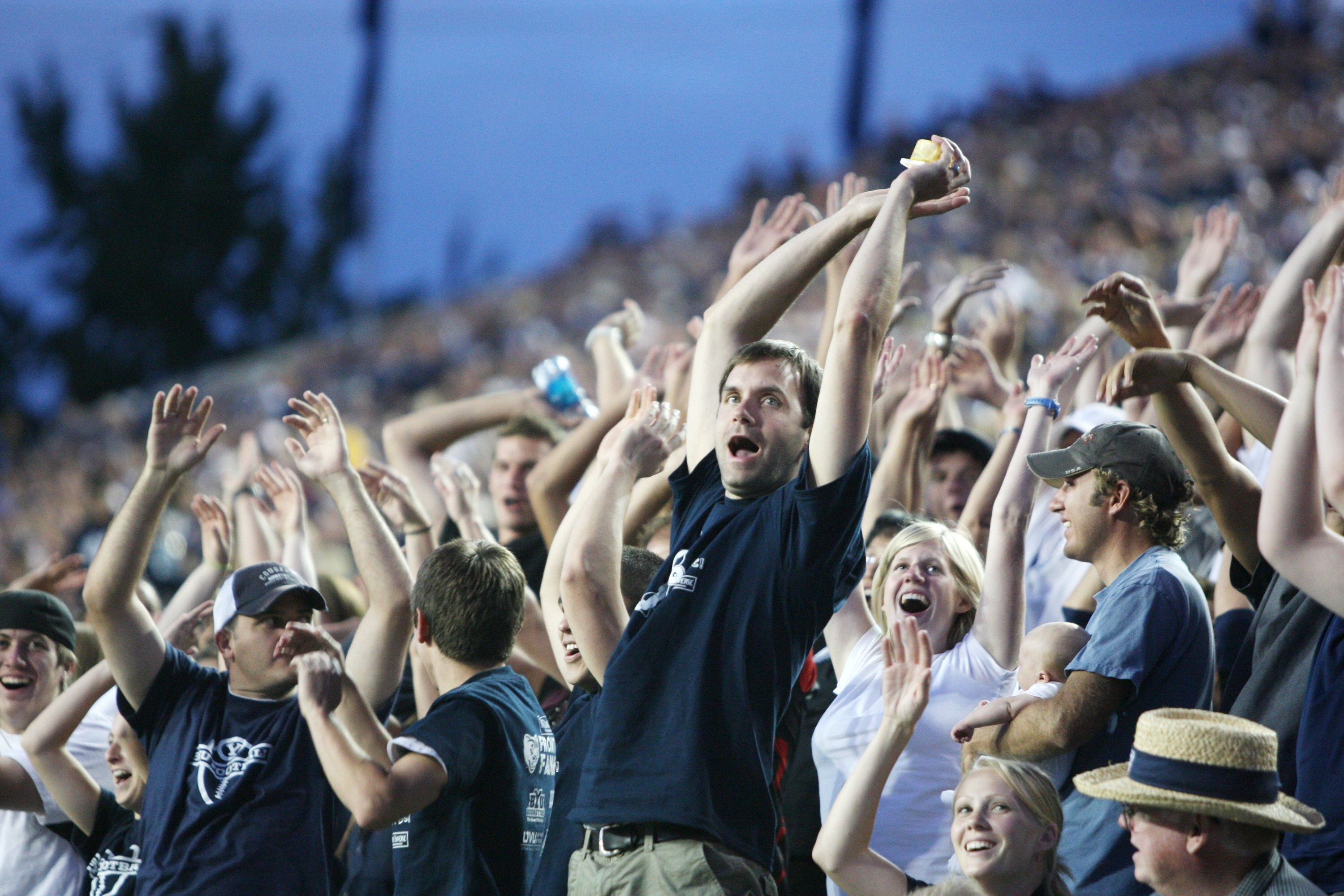 PROVO, UT - SEPTEMBER 19:  Brigham Young University Cougars fans during the game against Florida State Seminoles at La Vell Edwards Stadium on September 19, 2009 in Provo, Utah.  (Photo by Melissa Majchrzak via Getty Images)