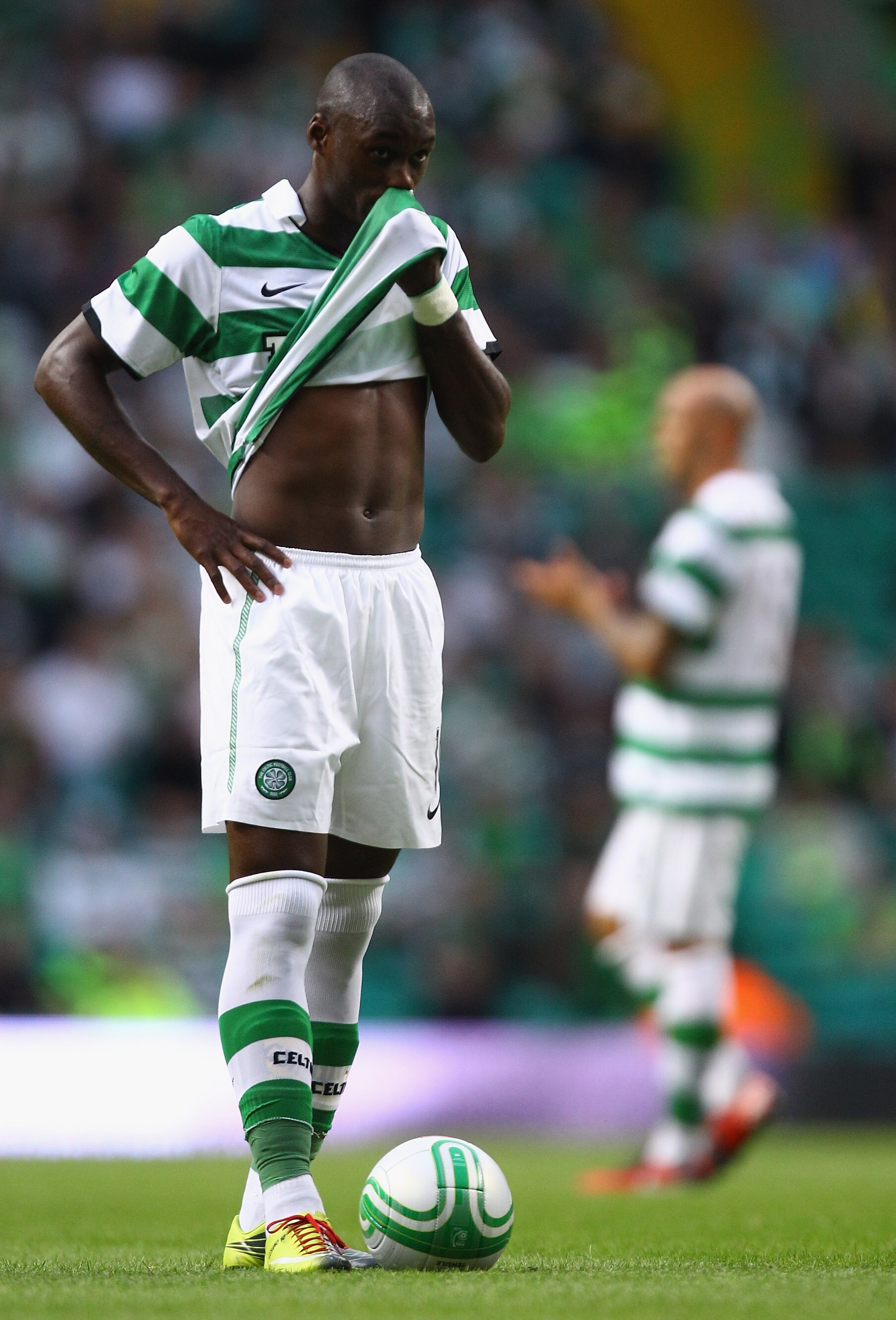 GLASGOW, SCOTLAND - AUGUST 19:  Marc Antoine Fortune of Celtic in action during the UEFA Europa League Play Off match between Celtic and FC Utrecht at Celtic Park on August 19, 2010 in Glasgow, Scotland.  (Photo by Jeff J Mitchell/Getty Images)