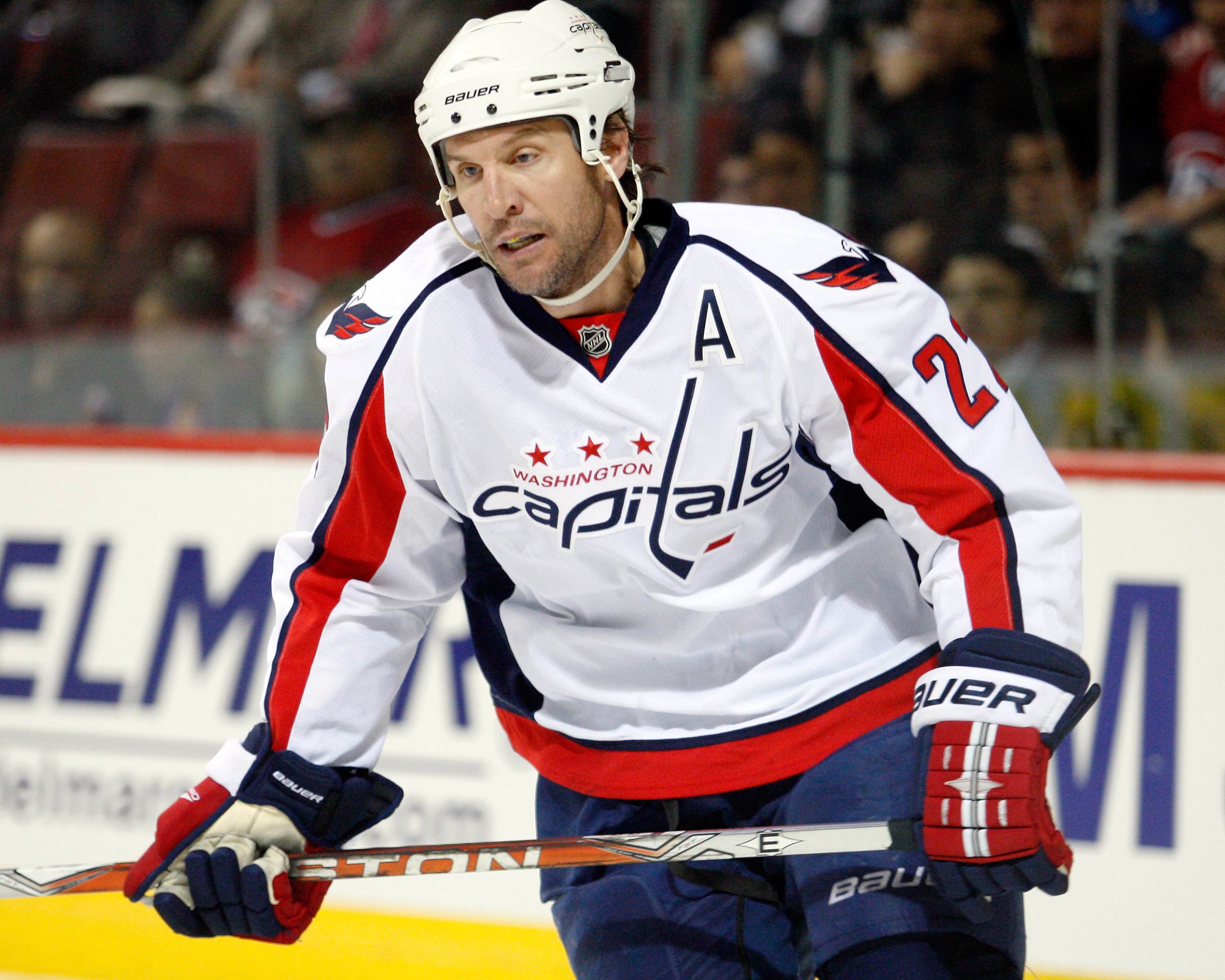 MONTREAL- APRIL 19:  Mike Knuble #22 of the Washington Capitals skates in Game Three of the Eastern Conference Quarterfinals against the Montreal Canadiens during the 2010 NHL Stanley Cup Playoffs at the Bell Centre on April 19, 2010 in Montreal, Quebec, 