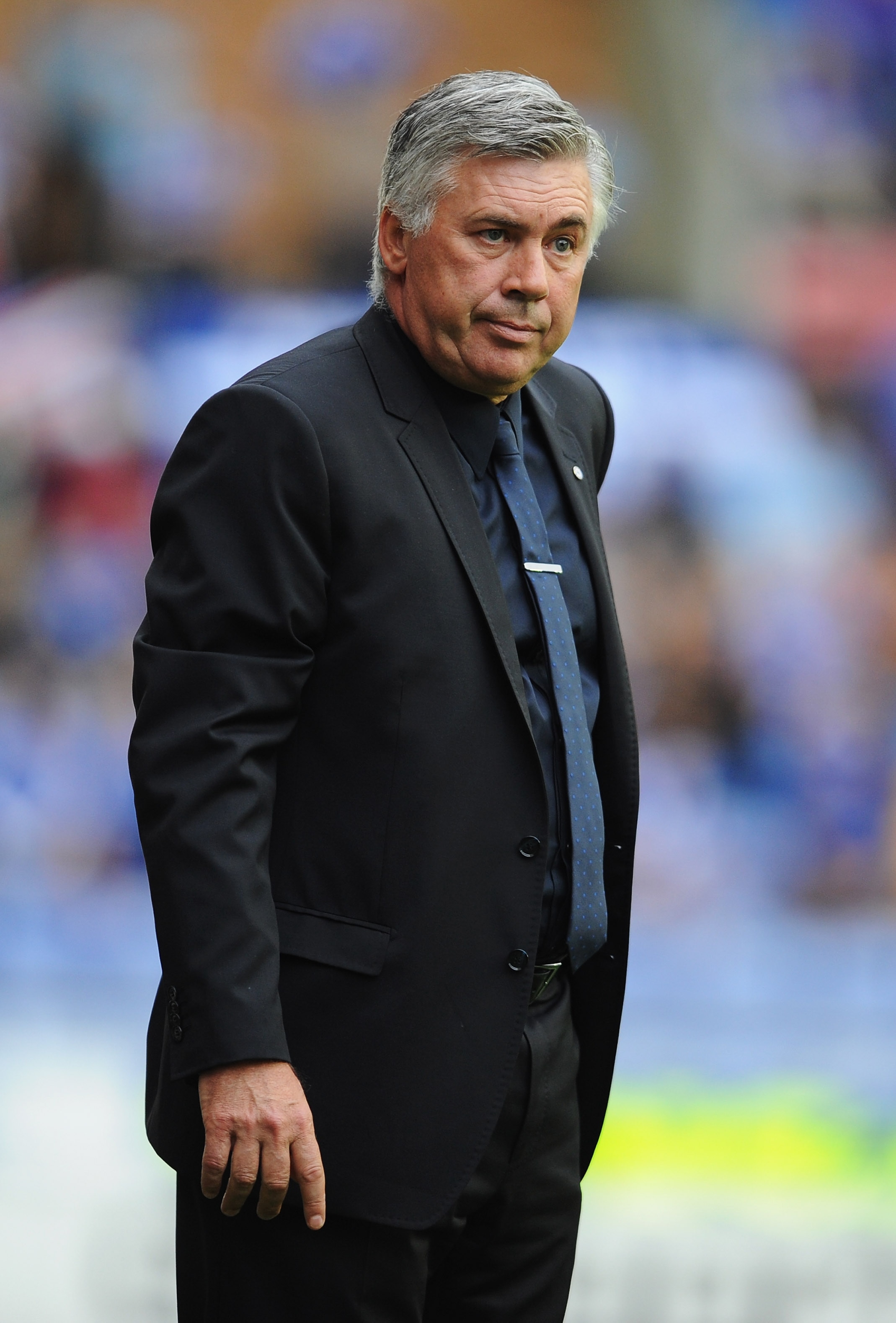 WIGAN, ENGLAND - AUGUST 21:  Carlo Ancelotti manager of Chelsea looks on during the Barclays Premier League match between Wigan Athletic and Chelsea at DW Stadium on August 21, 2010 in Wigan, England.  (Photo by Getty Images for Chelsea FC)