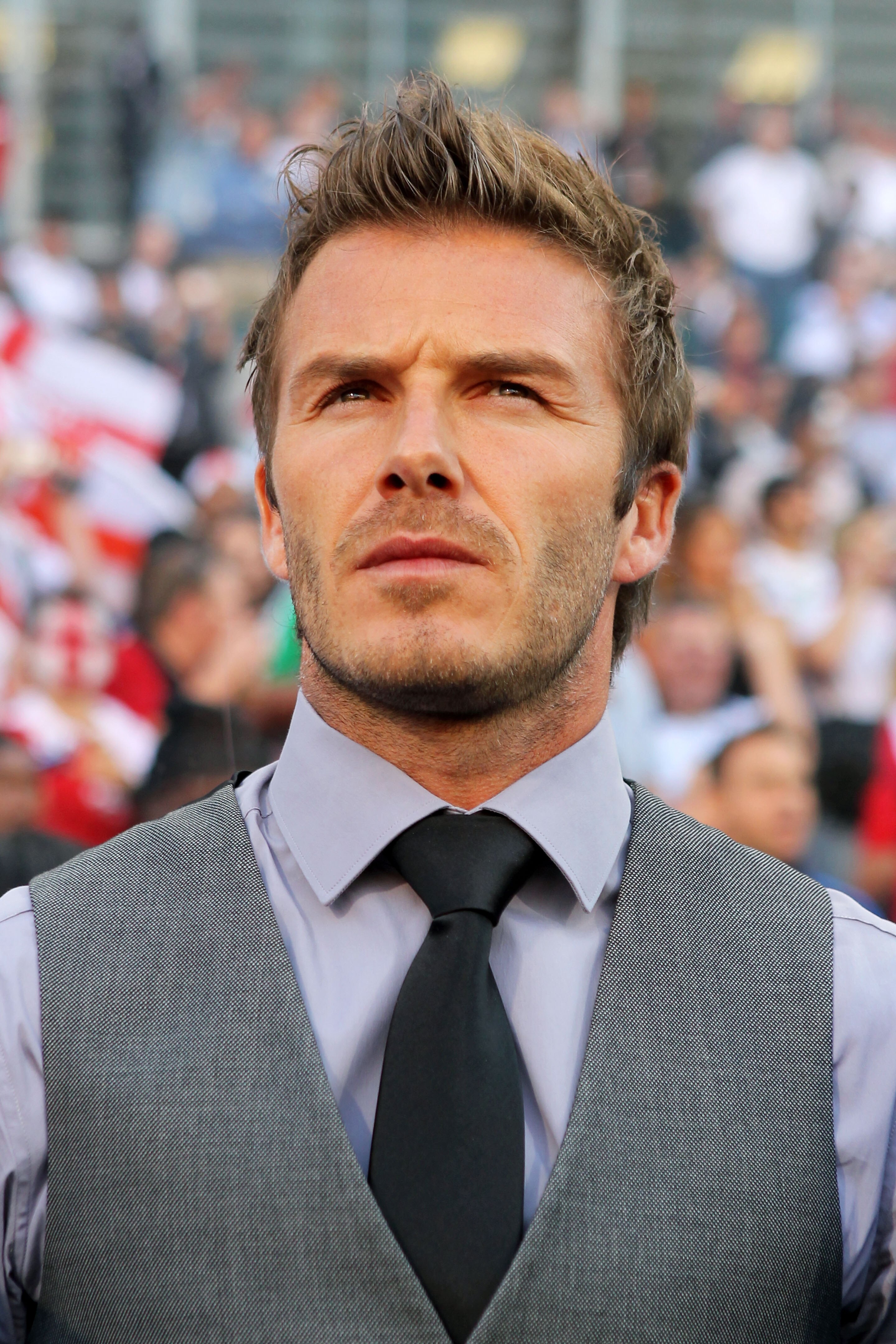BLOEMFONTEIN, SOUTH AFRICA - JUNE 27:  David Beckham of England looks thoughtful ahead of the 2010 FIFA World Cup South Africa Round of Sixteen match between Germany and England at Free State Stadium on June 27, 2010 in Bloemfontein, South Africa.  (Photo