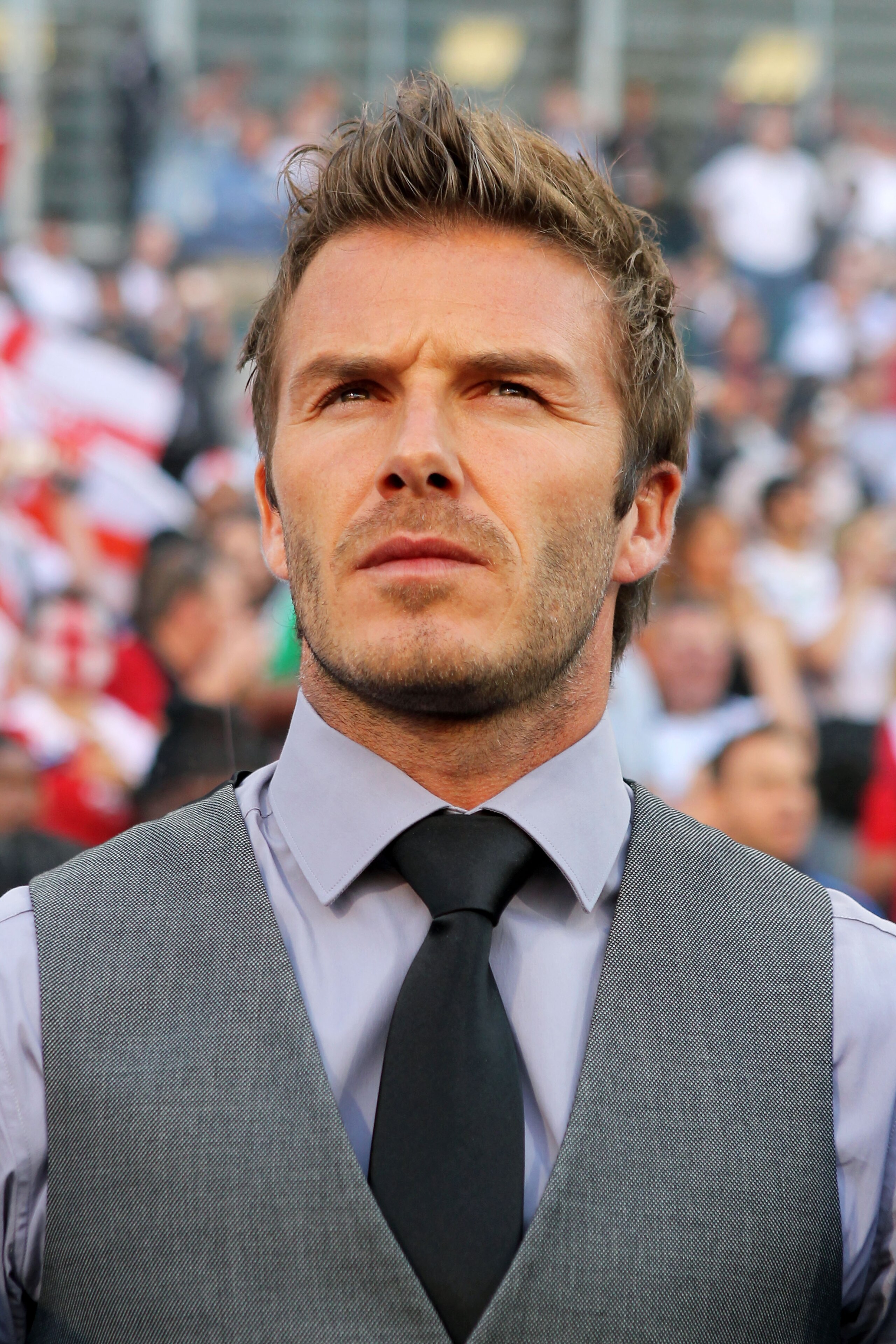 BLOEMFONTEIN, SOUTH AFRICA - JUNE 27:  David Beckham of England looks thoughtful ahead of the 2010 FIFA World Cup South Africa Round of Sixteen match between Germany and England at Free State Stadium on June 27, 2010 in Bloemfontein, South Africa.  (Photo