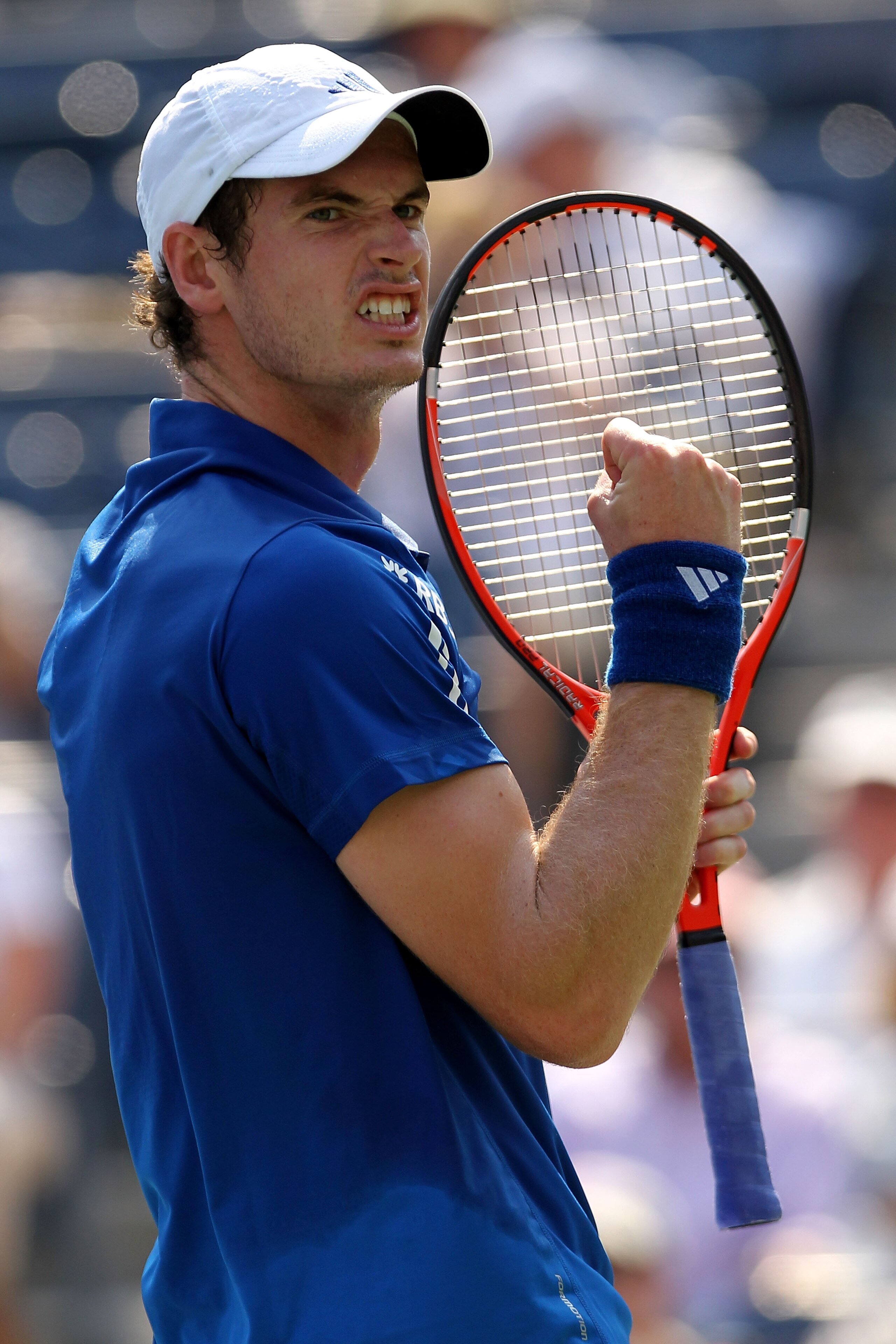 NEW YORK - SEPTEMBER 01:  Andy Murray of Great Britain reacts after defeating Lukas Lacko of Slovakia during his men's singles first round match on day three of the 2010 U.S. Open at the USTA Billie Jean King National Tennis Center on September 1, 2010 in