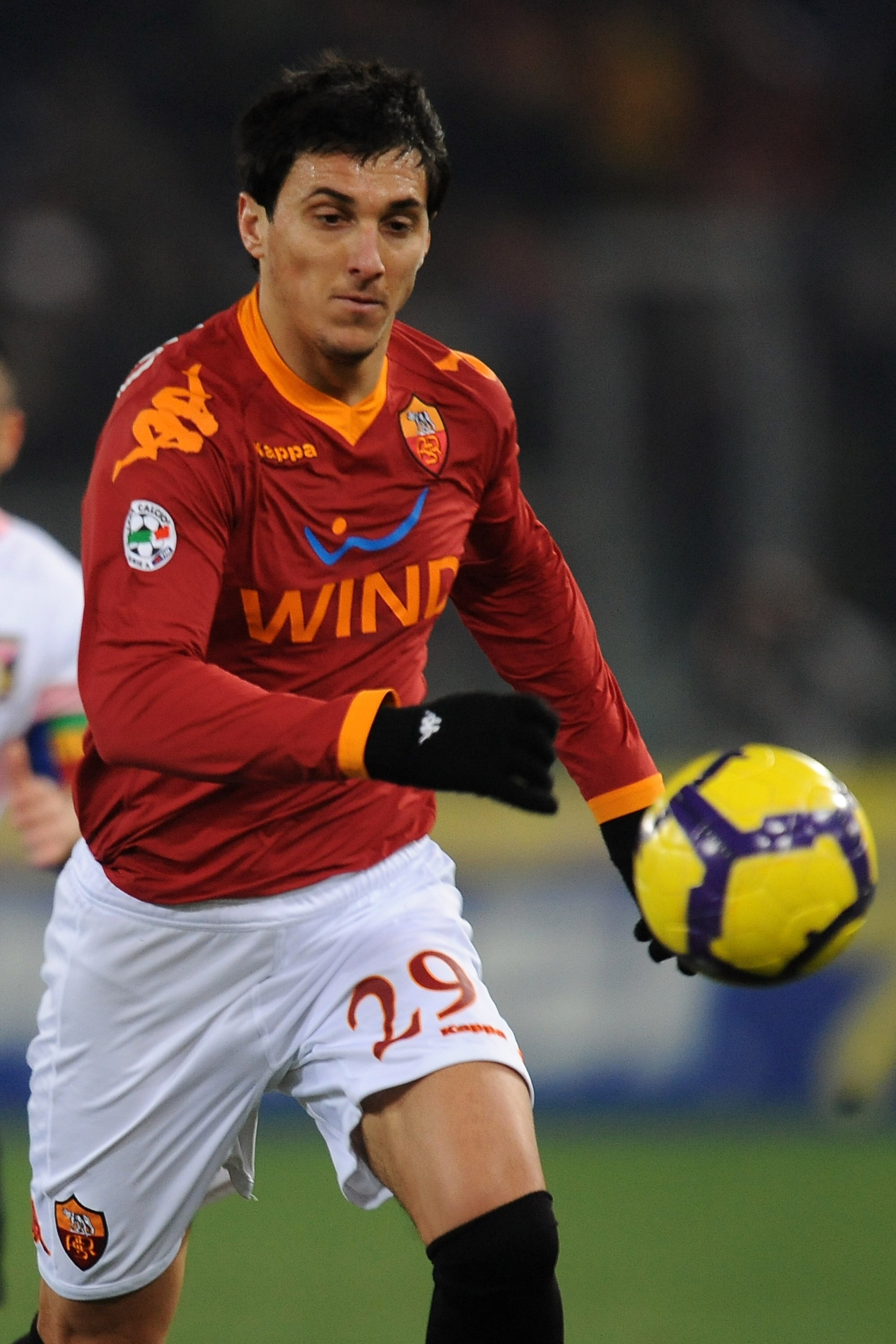 ROME, ITALY - FEBRUARY 13:  Nicolas Burdisso of Roma in action during the Serie A match between AS Roma and US Citta di Palermo at Stadio Olimpico on February 13, 2010 in Rome, Italy.  (Photo by Tullio Puglia/Getty Images)