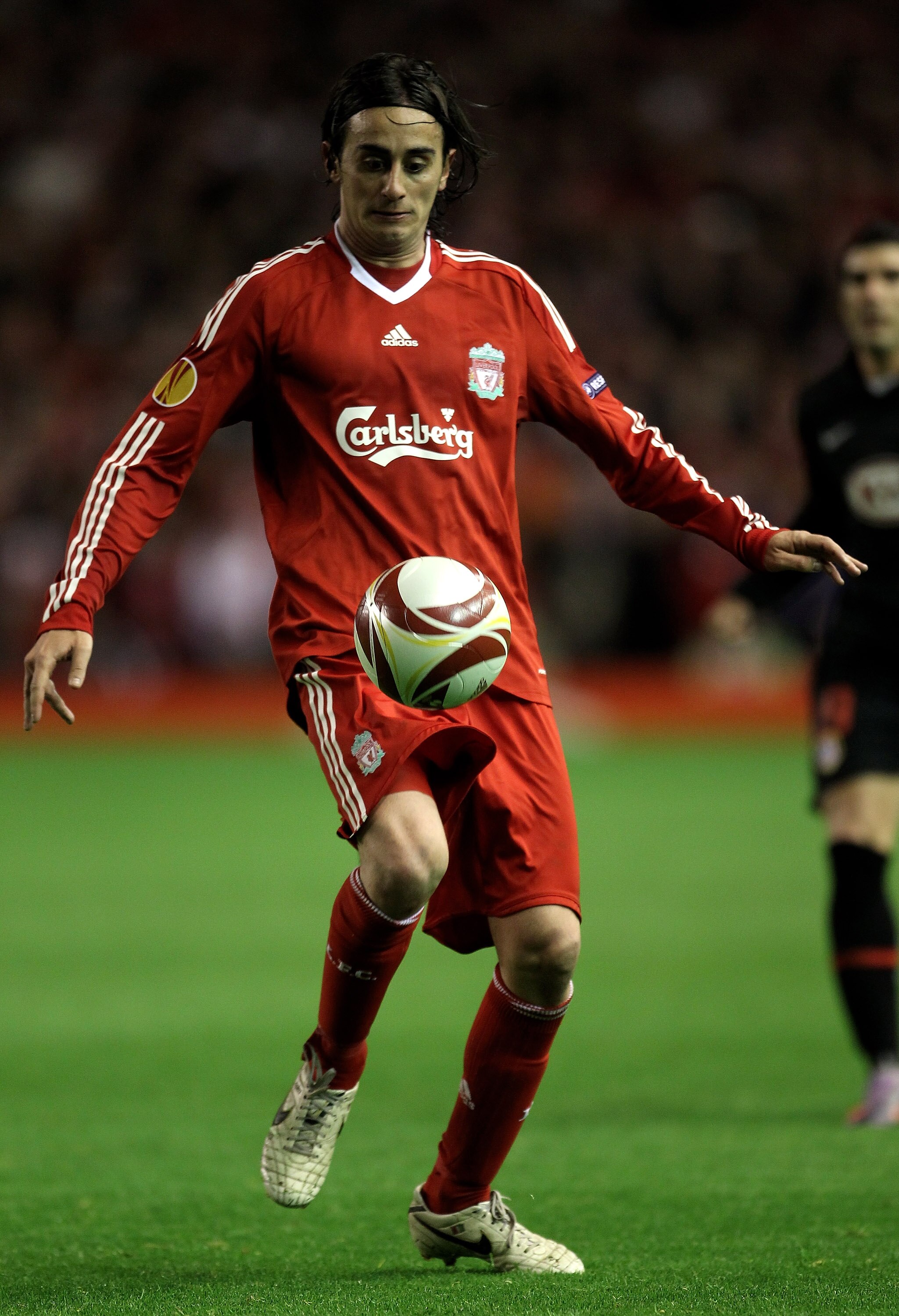 LIVERPOOL, ENGLAND - APRIL 29:  Alberto Aquilani of Liverpool in action during the UEFA Europa League Semi-Final Second Leg match between Liverpool and Atletico Madrid at Anfield on April 29, 2010 in Liverpool, England.  (Photo by Alex Livesey/Getty Image