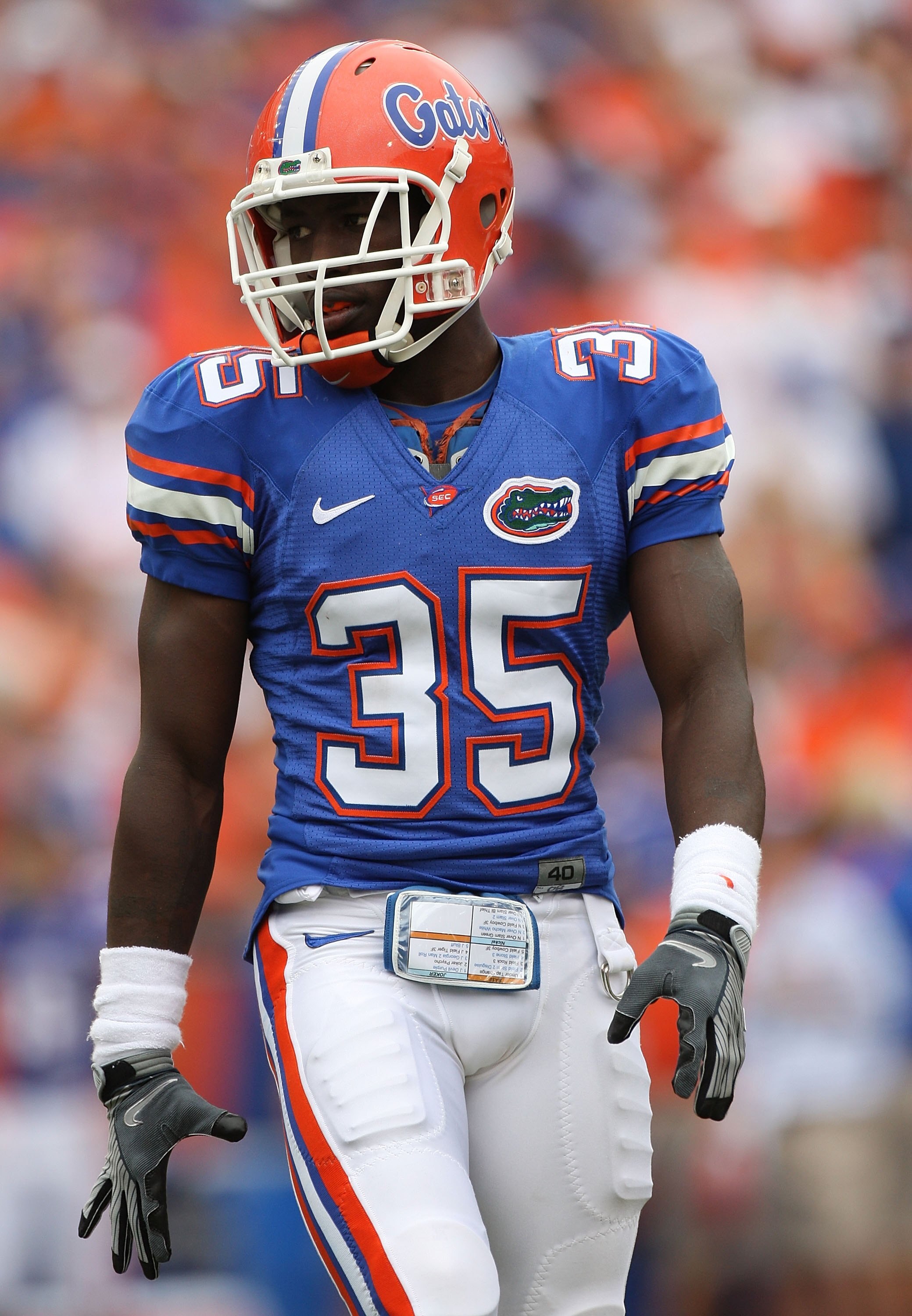 GAINESVILLE, FL - OCTOBER 25:  Ahmad Black #35 of the Florida Gators in a game against the Kentucky Wildcats at Ben Hill Griffin Stadium on October 25, 2008 in Gainesville, Florida.  (Photo by Sam Greenwood/Getty Images)