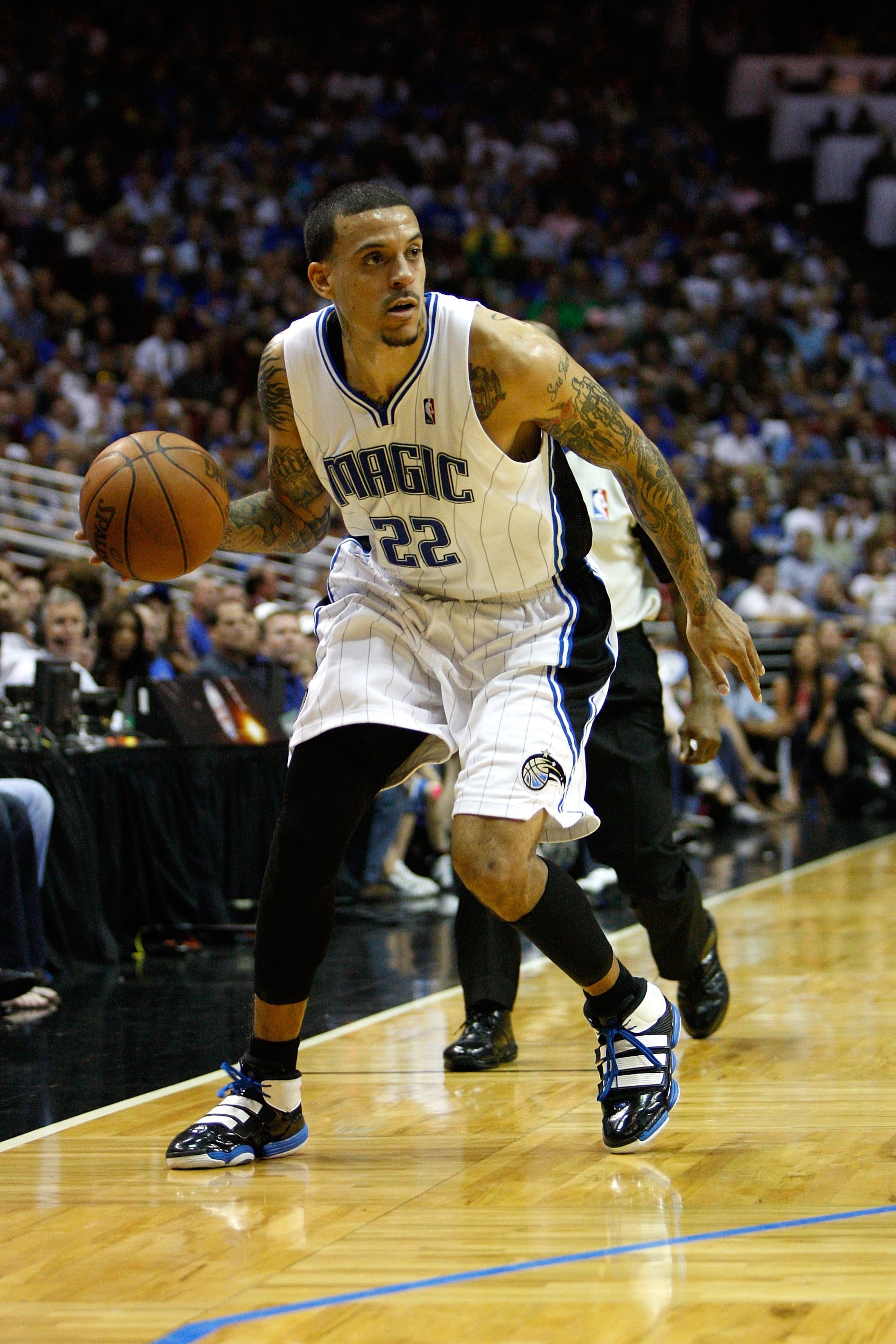 ORLANDO, FL - MAY 26:  Matt Barnes #22 of the Orlando Magic drives against the Boston Celtics in Game Five of the Eastern Conference Finals during the 2010 NBA Playoffs at Amway Arena on May 26, 2010 in Orlando, Florida.  NOTE TO USER: User expressly ackn