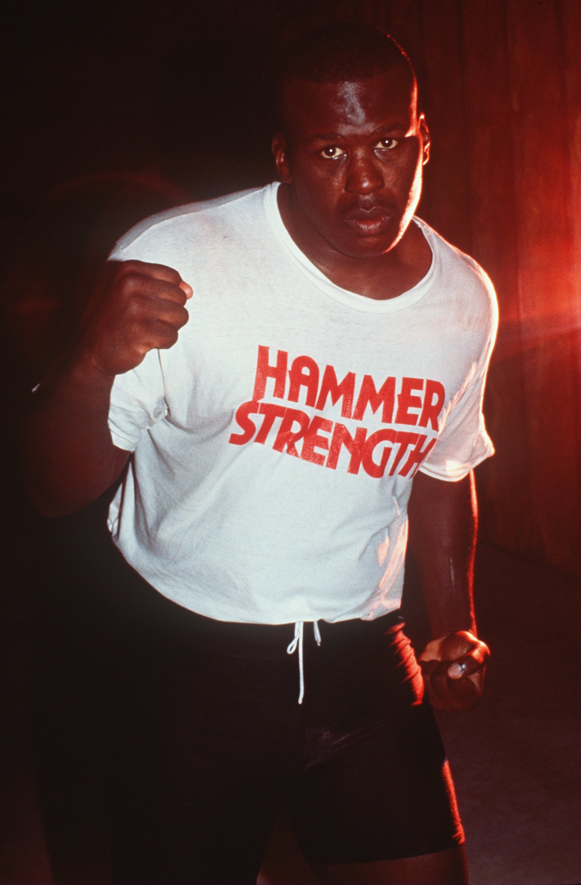 26 SEP 1990:  WORLD HEAVYWEIGHT CHAMPION BUSTER DOUGLAS PREPARES FOR HIS TITLE DEFENSE AGAINST EVANDER HOLYFIELD AT THE MIRAGE HOTEL IN LAS VEGAS, NEVADA. Mandatory Credit: Ken Levine/ALLSPORT