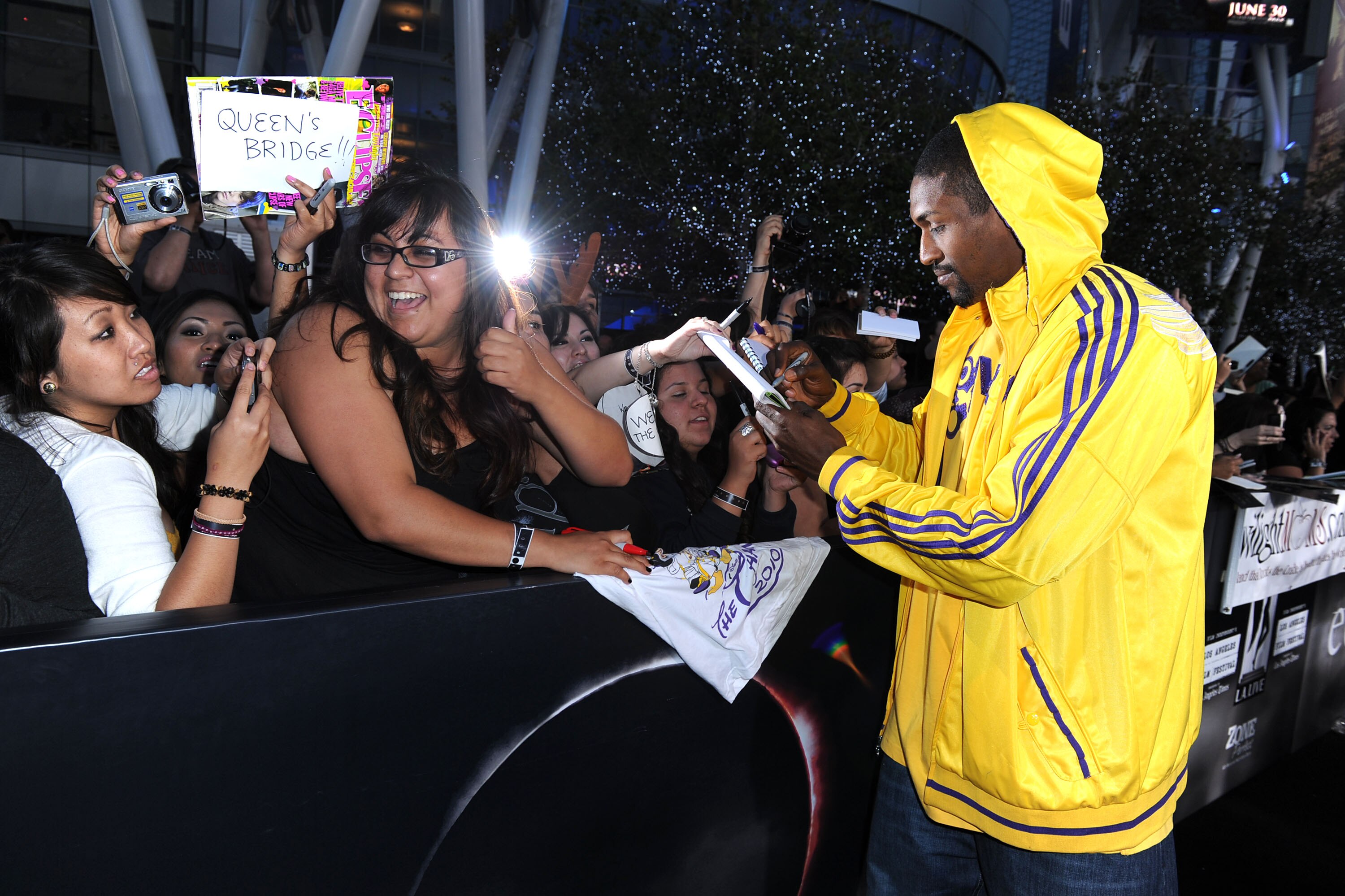 LOS ANGELES, CA - JUNE 24:  NBA player Ron Artest  arrives at the premiere of Summit Entertainment's 'The Twilight Saga: Eclipse' during the 2010 Los Angeles Film Festival at Nokia Theatre L.A. Live on June 24, 2010 in Los Angeles, California.  (Photo by 