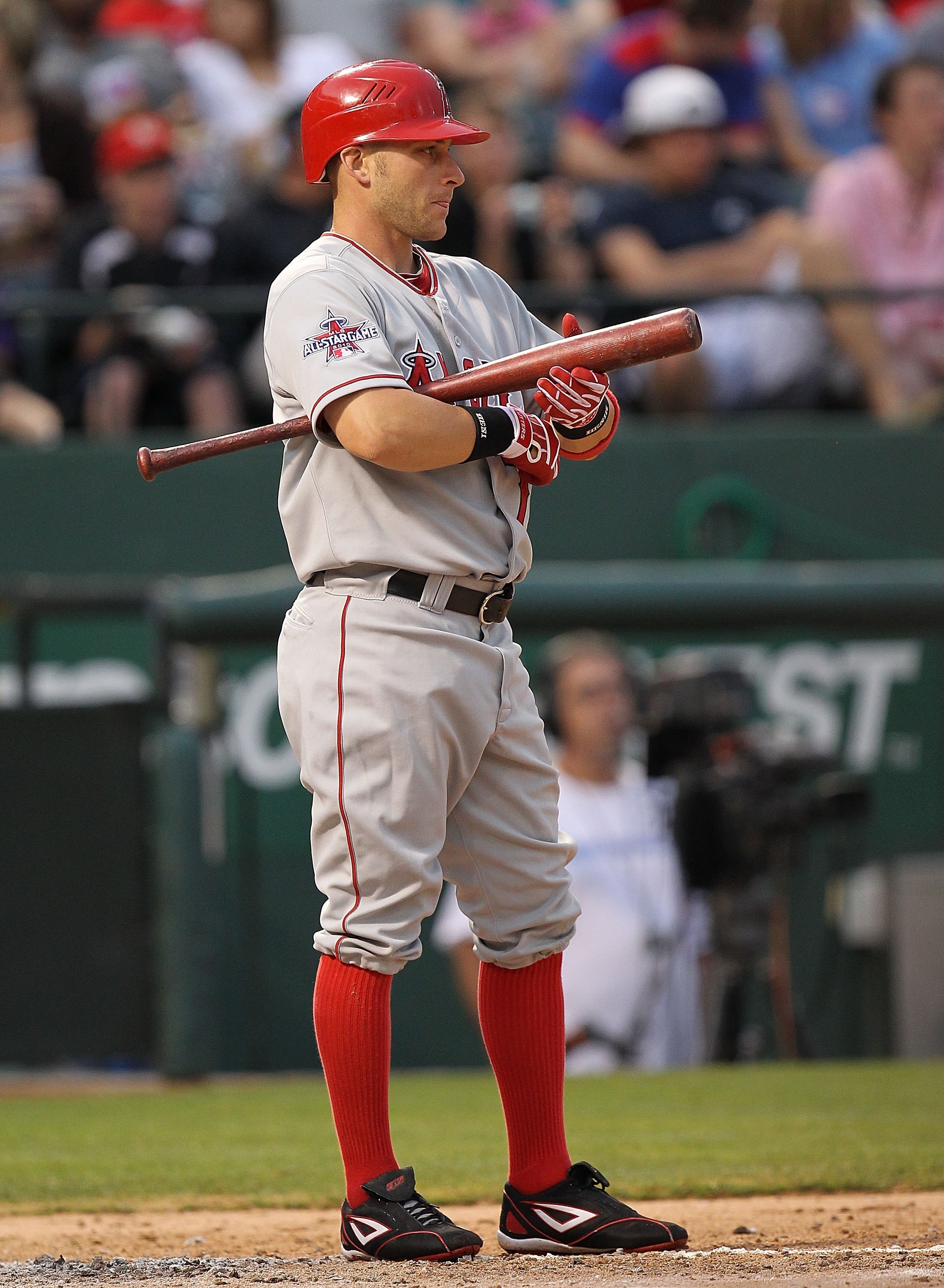 ARLINGTON, TX - MAY 17:  Reggie Willits #77 of the Los Angeles Angels of Anaheim on May 17, 2010 at Rangers Ballpark in Arlington, Texas.  (Photo by Ronald Martinez/Getty Images)