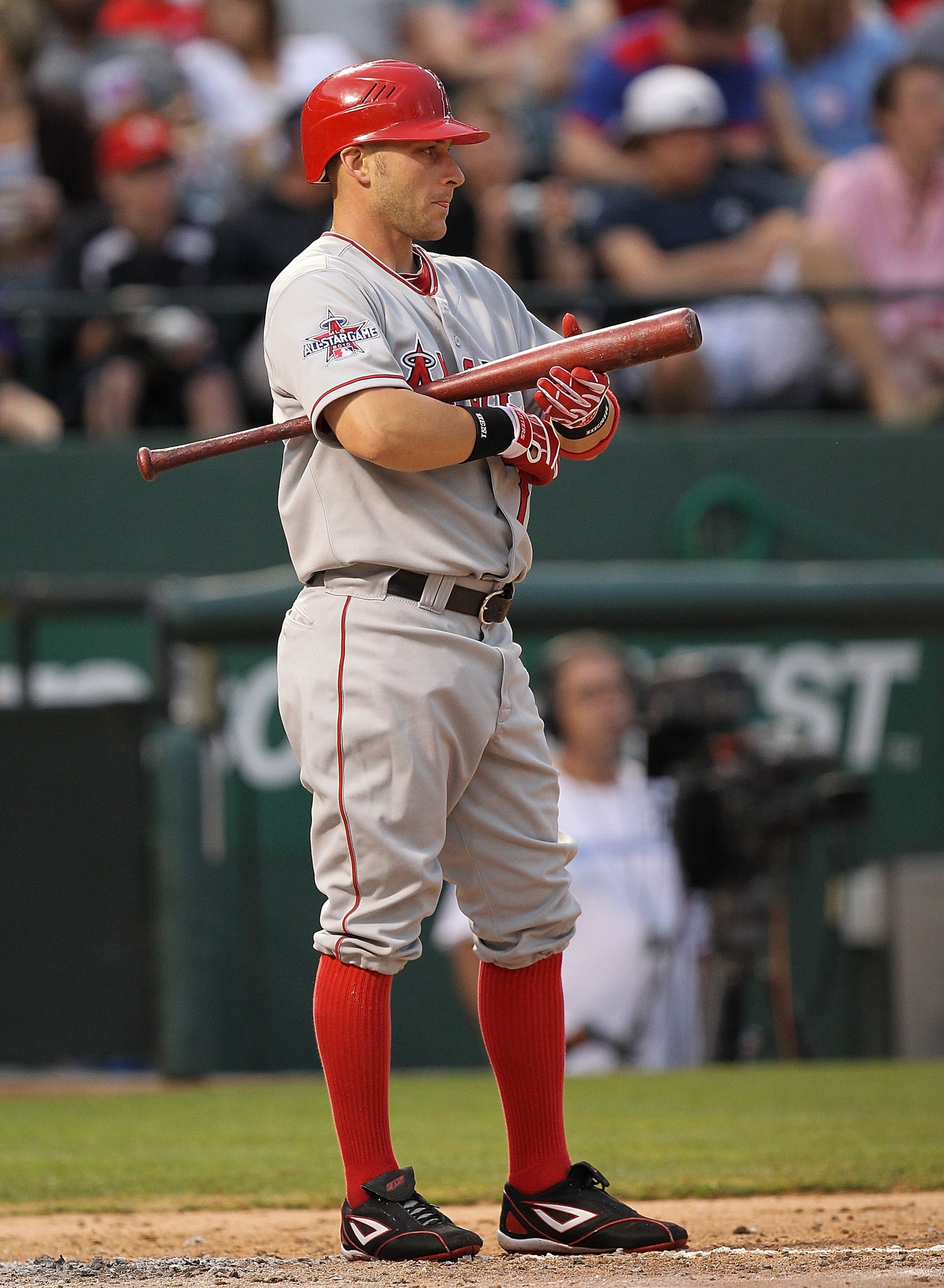 ARLINGTON, TX - MAY 17:  Reggie Willits #77 of the Los Angeles Angels of Anaheim on May 17, 2010 at Rangers Ballpark in Arlington, Texas.  (Photo by Ronald Martinez/Getty Images)
