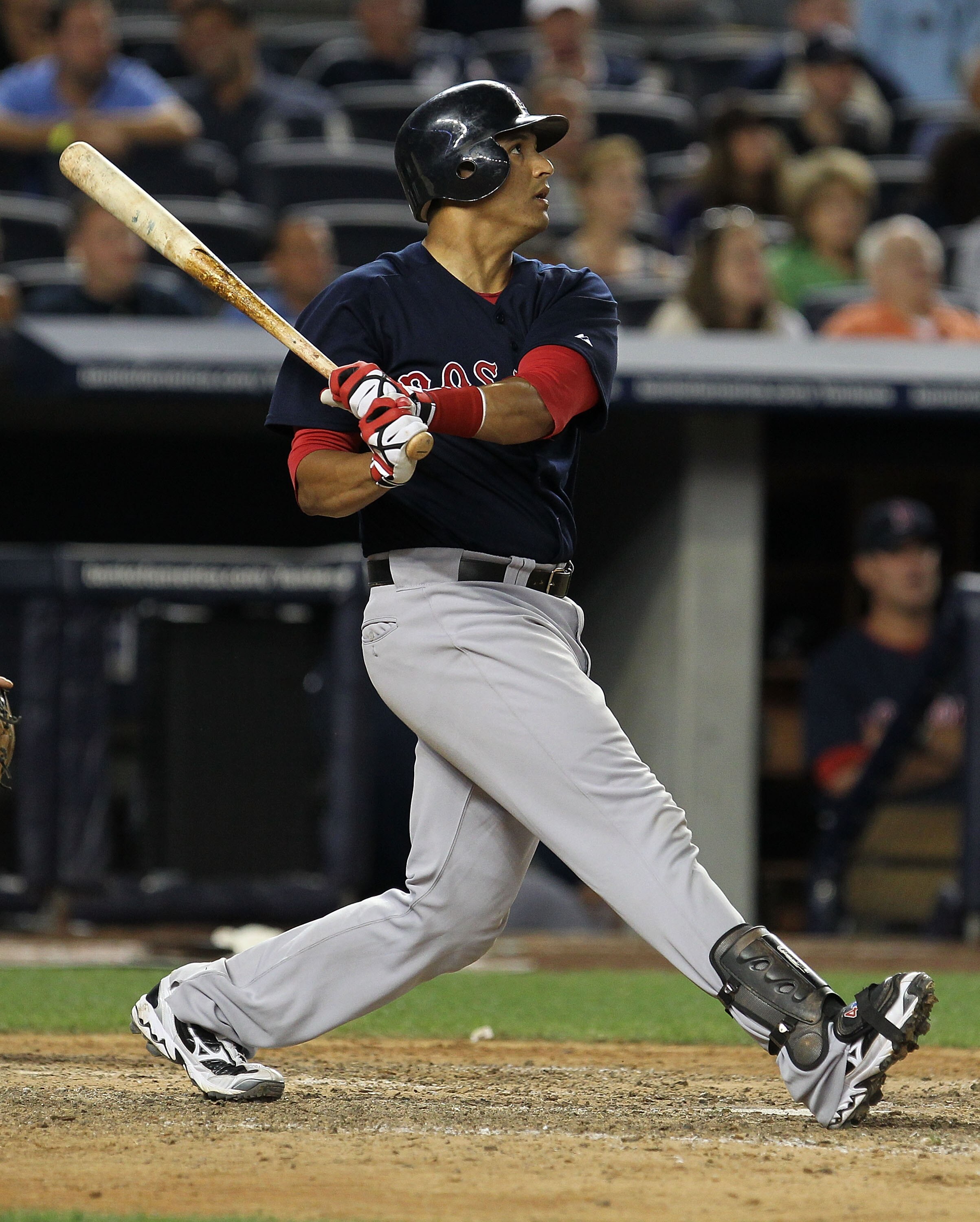 NEW YORK - AUGUST 06:  Victor Martinez #41 of the Boston Red Sox in action against  the New York Yankees during their game on August 6, 2010 at Yankee Stadium in the Bronx borough of New York City.  (Photo by Al Bello/Getty Images)