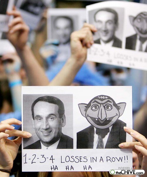 They have the Ha's backwards. Everyone know Krzyzewski says "Ah, ah, ah".