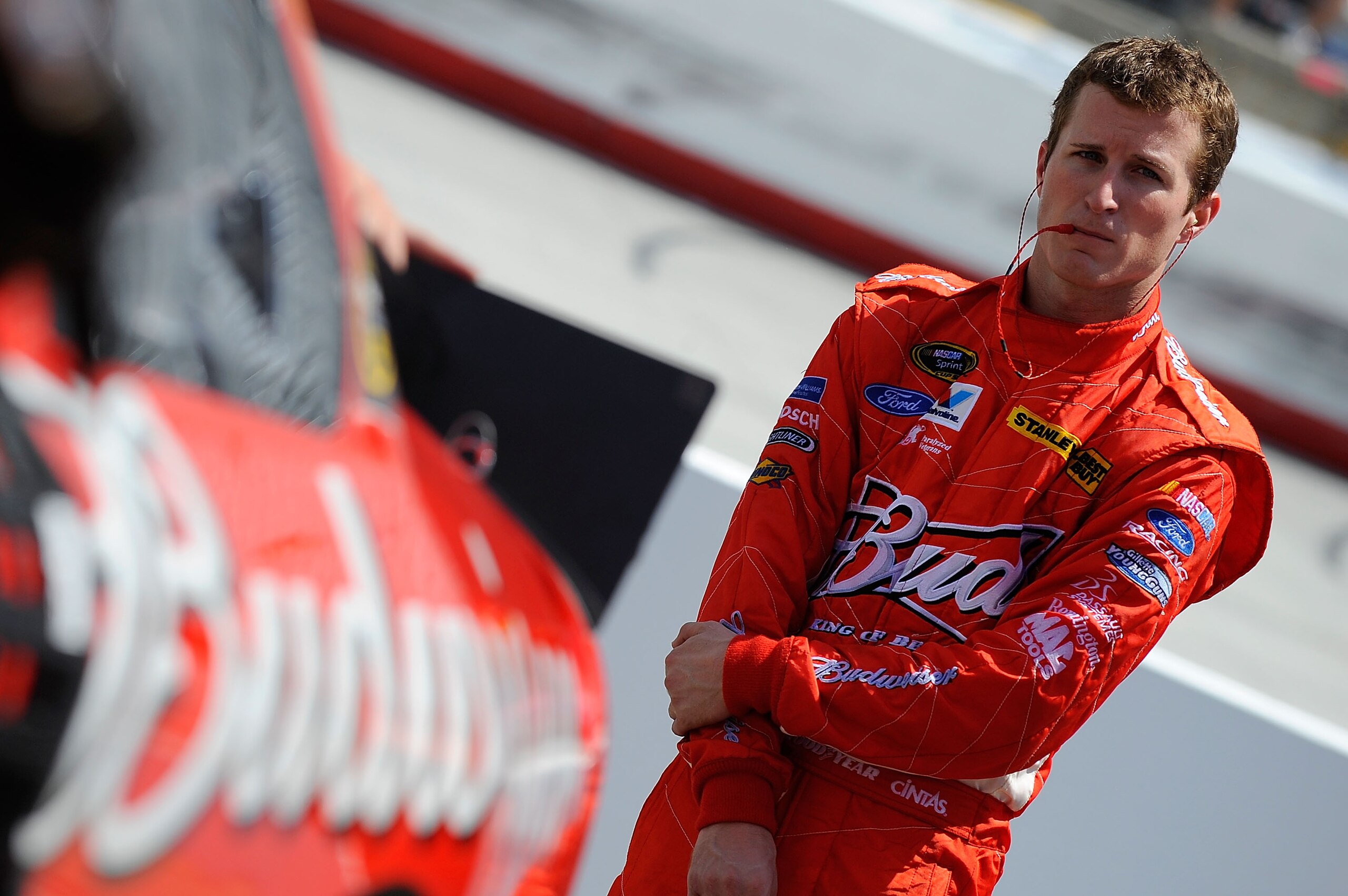 BRISTOL, TN - AUGUST 20: Kasey Kahne, driver of the #9 Budweiser Ford, stands by his car during practice for the NASCAR Sprint Cup Series IRWIN Tools Night Race at Bristol Motor Speedway on August 20, 2010 in Bristol, Tennessee. (Photo by Jared C. Tilto BRISTOL, TN - AUGUST 20: Kasey Kahne, driver of the #9 Budweiser Ford, stands by his car during practice for the NASCAR Sprint Cup Series IRWIN Tools Night Race at Bristol Motor Speedway on August 20, 2010 in Bristol, Tennessee. (Photo by Jared C. Tilto