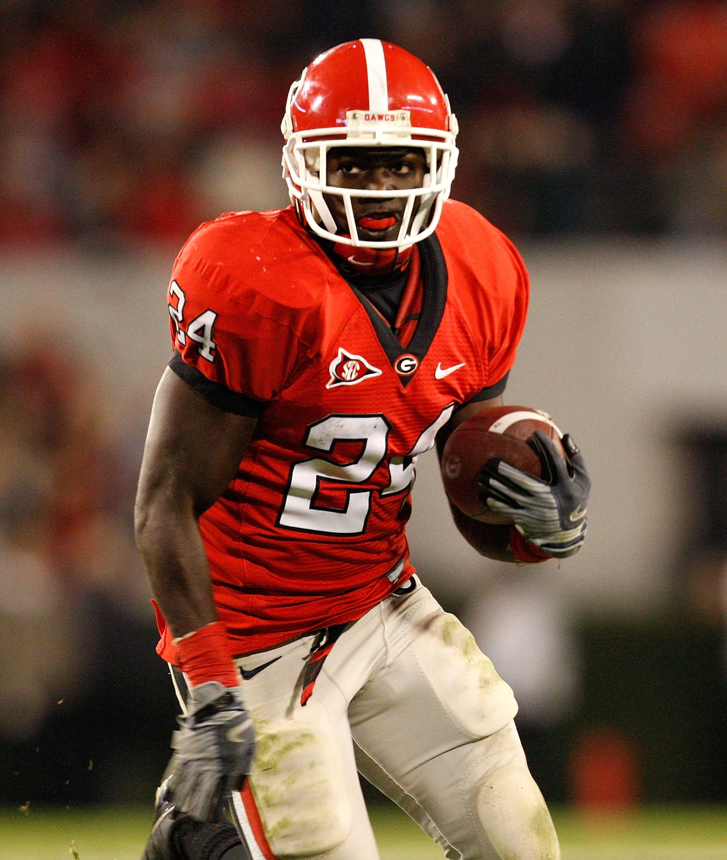ATHENS, GA - NOVEMBER 21:  Washaun Ealey #24 of the Georgia Bulldogs against the Kentucky Wildcats at Sanford Stadium on November 21, 2009 in Athens, Georgia.  (Photo by Kevin C. Cox/Getty Images)