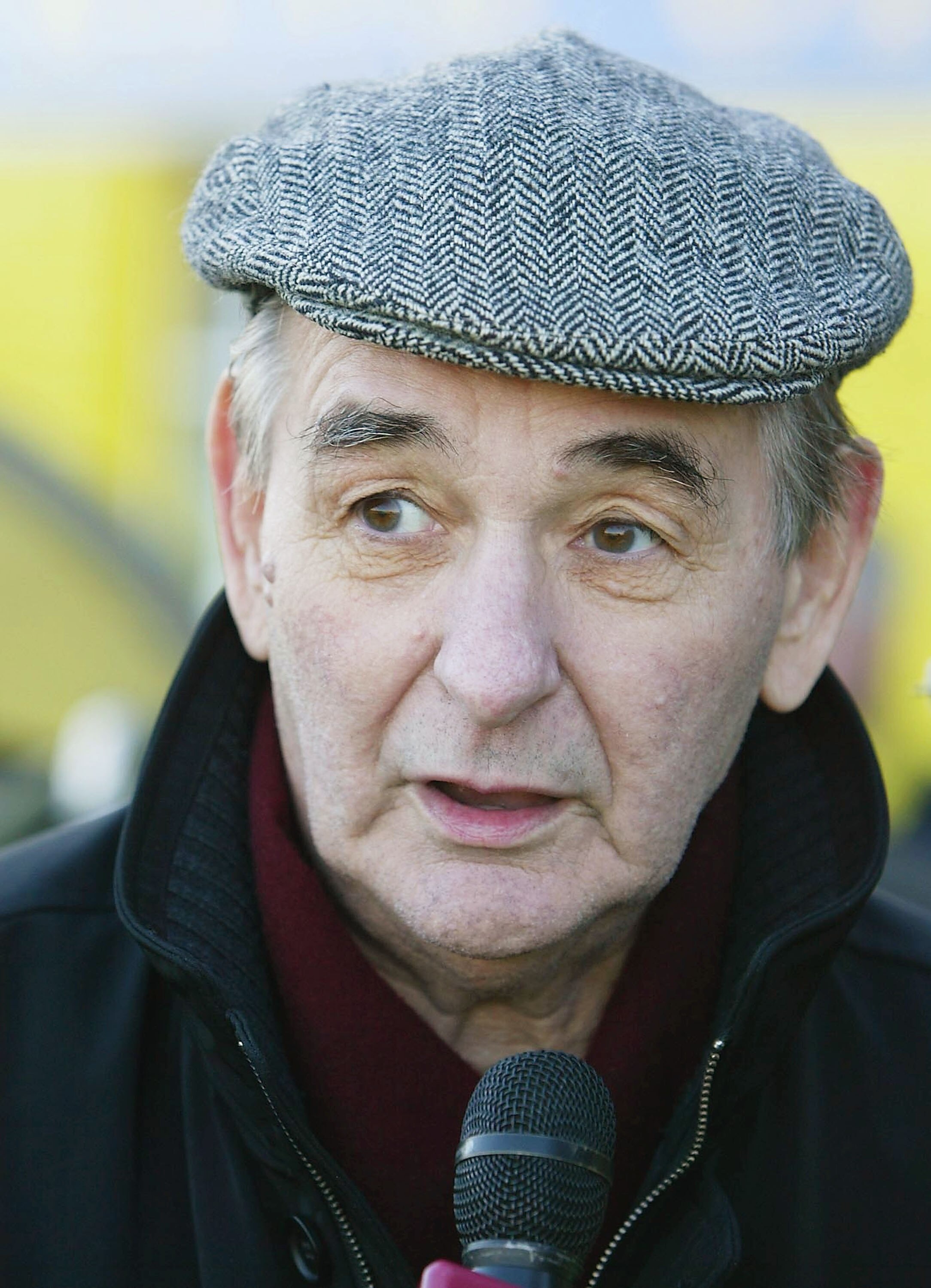 BURTON-ON-TRENT, ENGLAND - DECEMBER 7:  Brian Clough was present to support his son and Burton Albion Manager Nigel during the FA Cup second round match between Burton Albion and Hartlepool United at Eton Park on December 7, 2003 in Burton, England.  (Pho