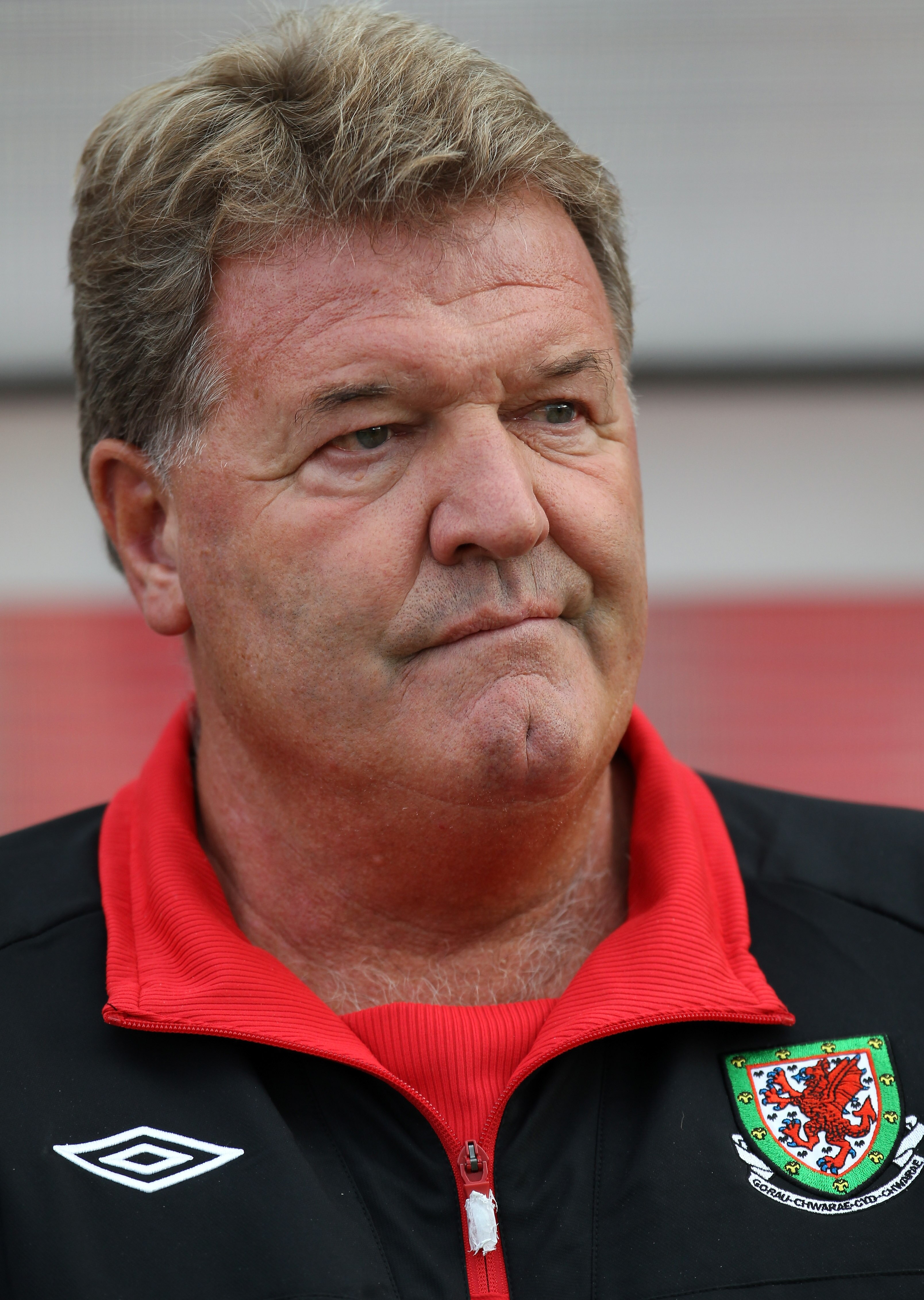 LLANELLI, WALES - AUGUST 11:  Wales Manager John Toshack looks on prior to the International Friendly between Wales and Luxembourg at Parc y Scarlets on August 11, 2010 in Llanelli, Wales.  (Photo by Bryn Lennon/Getty Images)