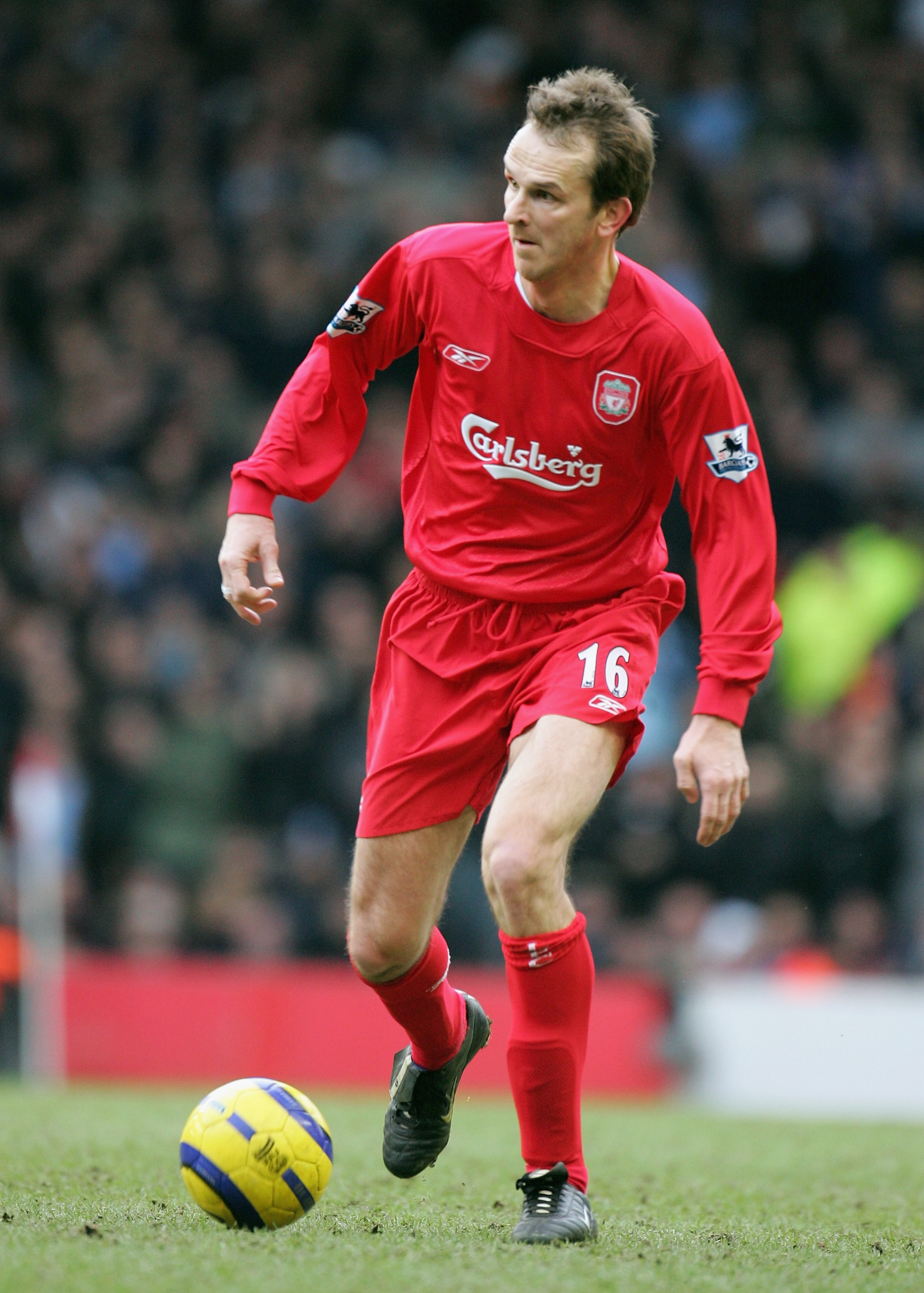 LIVERPOOL, UNITED KINGDOM - FEBRUARY 26:  Dietmar Hamann of Liverpool during the Barclays Premiership match between Liverpool and Manchester City at Anfield on February 26, 2006 in Liverpool, England.  (Photo by Ross Kinnaird/Getty Images)