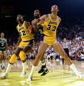 Magic Johnson and Kareem Abdul-Jabbar