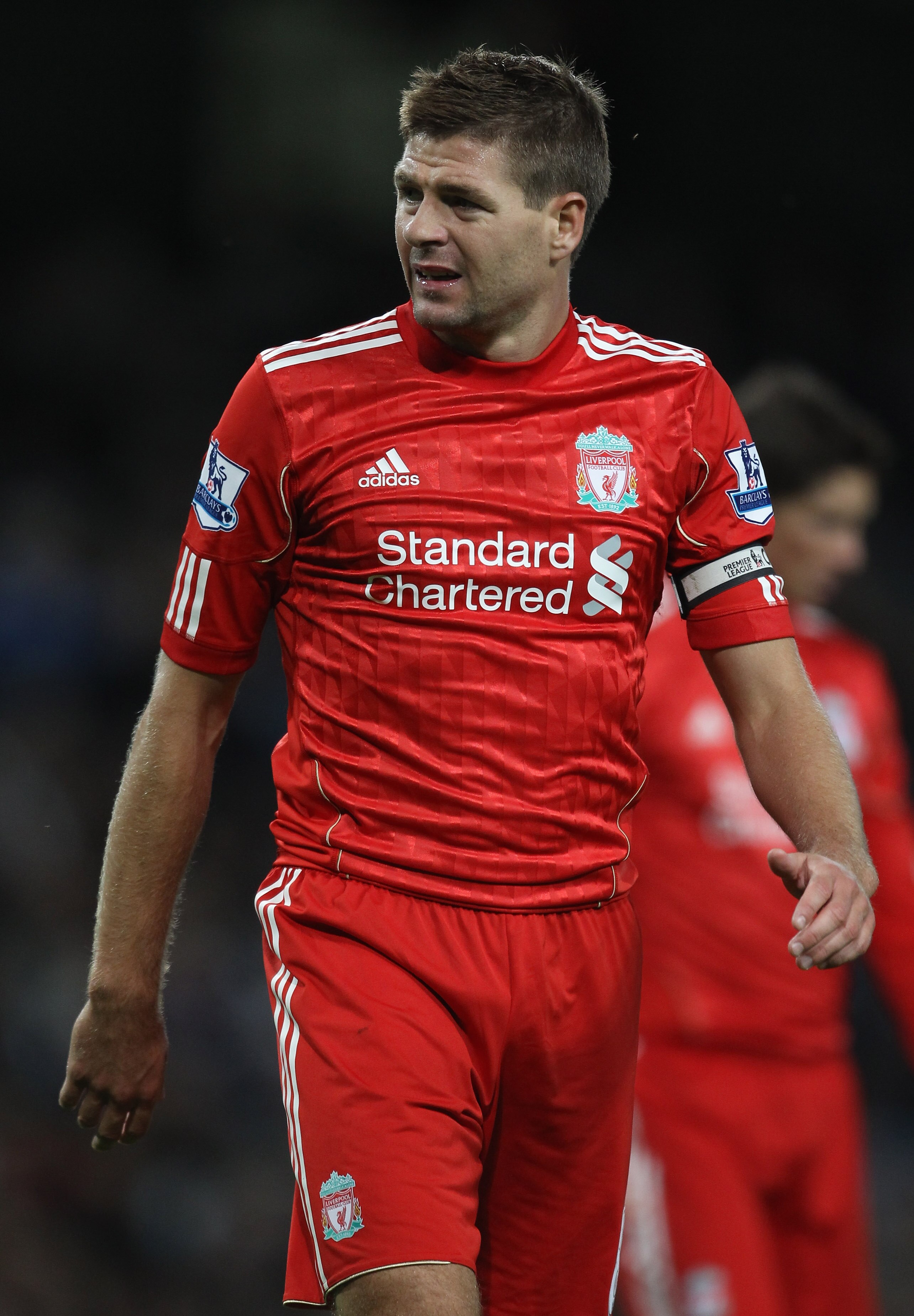 MANCHESTER, ENGLAND - AUGUST 23:  Steven Gerrard of Liverpool during the Barclays Premier League match between Manchester City and Liverpool at City of Manchester Stadium on August 23, 2010 in Manchester, England.  (Photo by Alex Livesey/Getty Images)