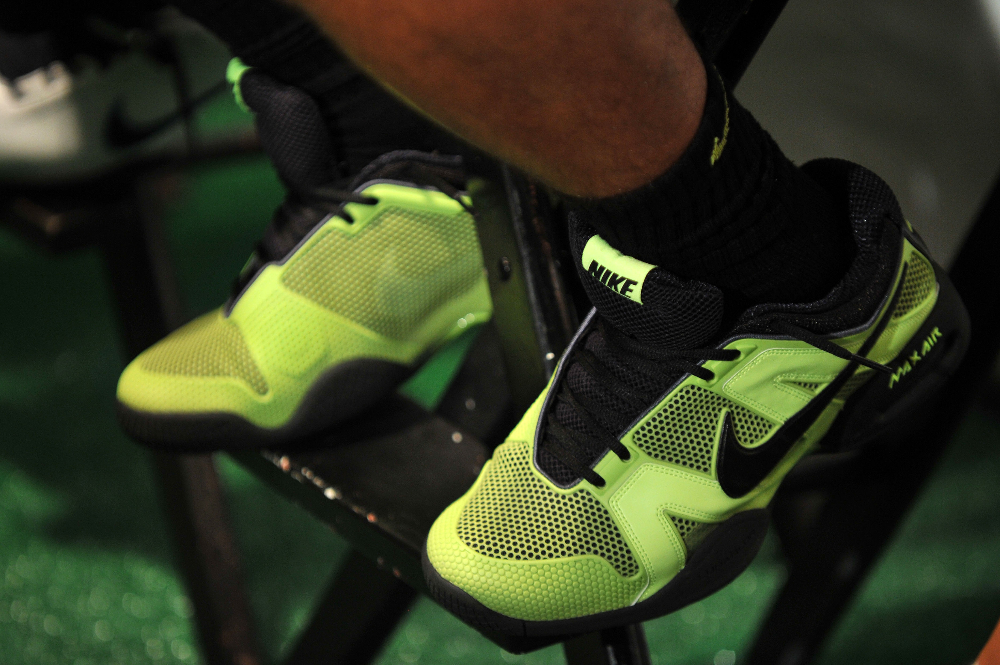 NEW YORK - AUGUST 25:  A general view of tennis player Rafael Nadal's Nike sneakers at the Nike Tennis Primetime Knockout event at Pier 54 on August 25, 2010 in New York City.  (Photo by Bryan Bedder/Getty Images)