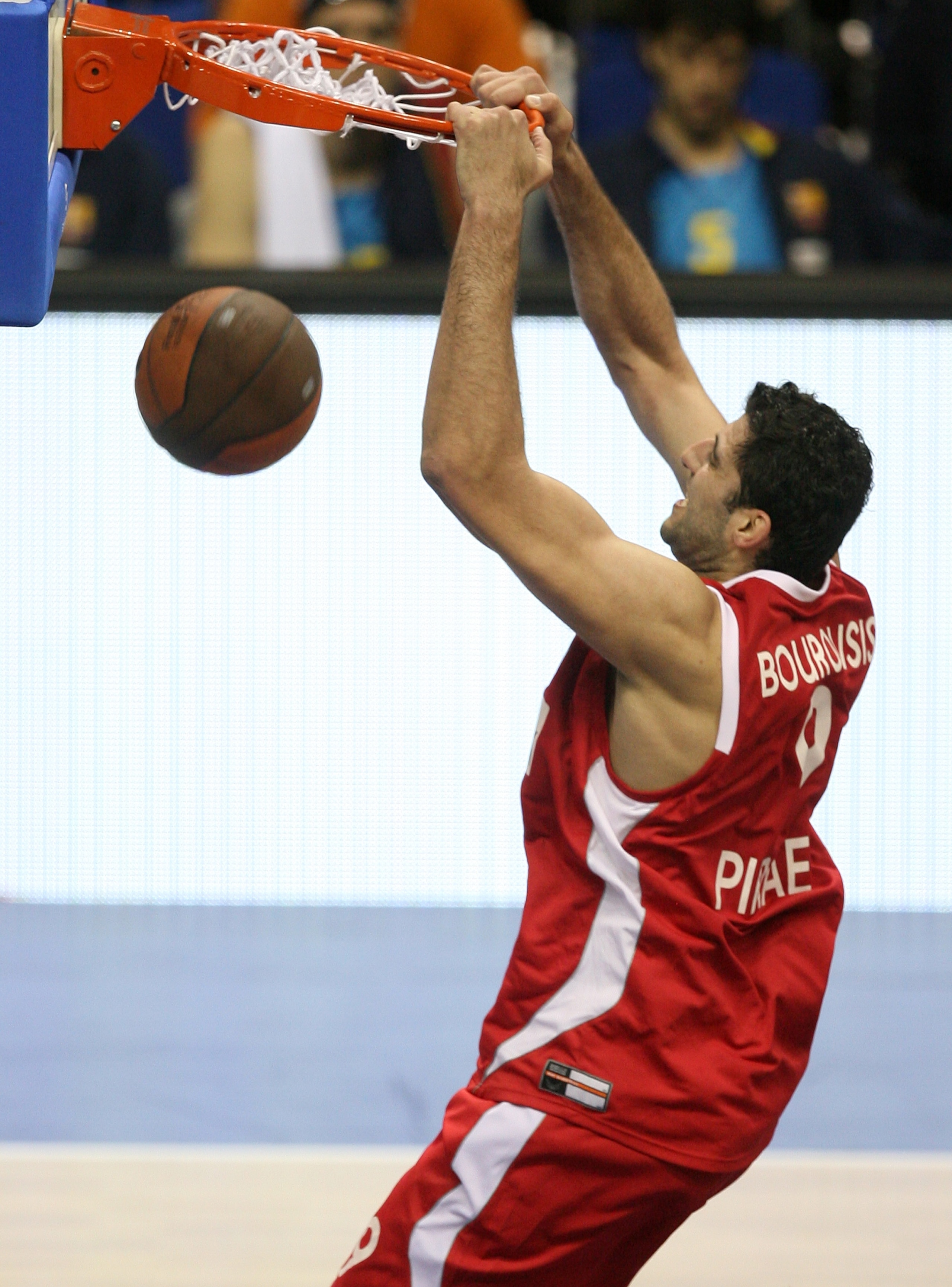 BERLIN - MAY 03:  Ioannis Bourousis of Piraeus in action during the Euroleague Basketball Final Four Third Place Play-off match between Olympiacos Piraeus and Regal FC Barcelona at the  O2 World arena  on May 3, 2009 in Berlin, Germany.  (Photo by Matthia