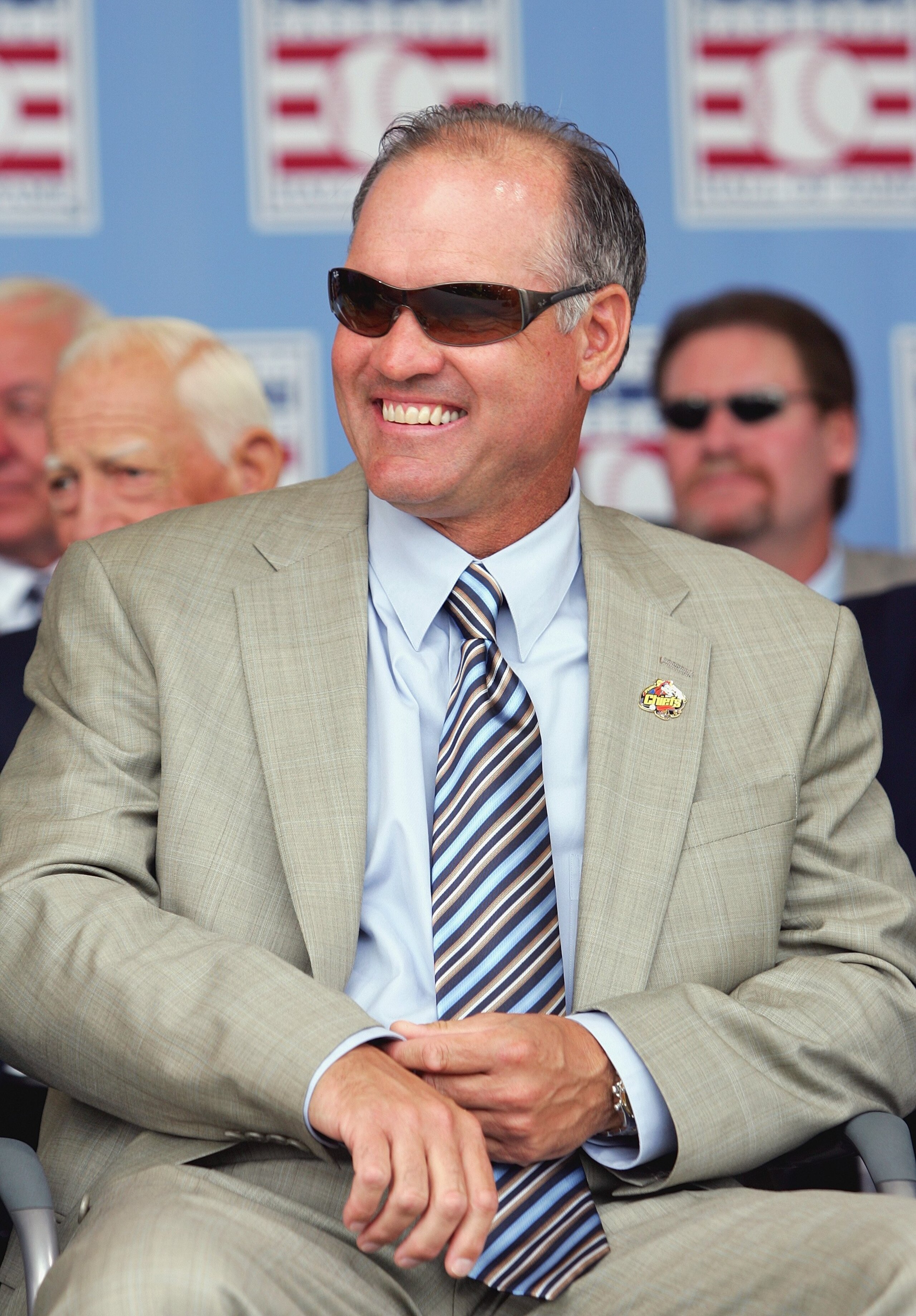 COOPERSTOWN, NY - JULY 29: 2004 inductee Ryne Sandberg smiles during the 2007 Baseball Hall of Fame induction ceremony on July 29, 2007 at Clark Sports Center in Cooperstown, New York. (Photo by Chris McGrath/Getty Images)