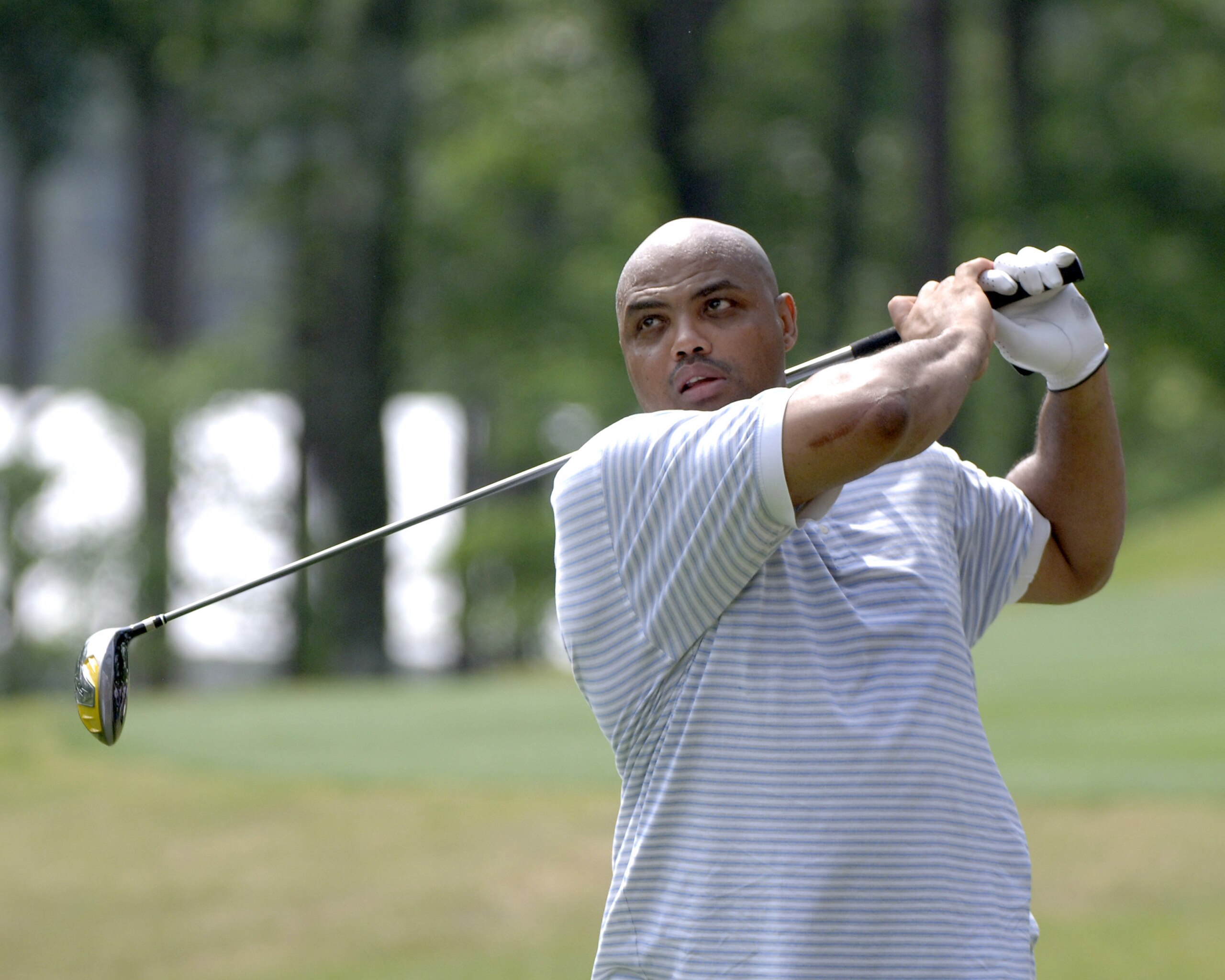 UNITED STATES - MAY 04: Charles Barkley drives from the fifth tee during the Regions Charity Classic Charter Communications Pro-Am at Robert Trent Jones Golf Trail at Ross Bridge in Birmingham Alabama on May 4, 2006. (Photo by Al Messerschmidt/Getty Ima UNITED STATES - MAY 04: Charles Barkley drives from the fifth tee during the Regions Charity Classic Charter Communications Pro-Am at Robert Trent Jones Golf Trail at Ross Bridge in Birmingham Alabama on May 4, 2006. (Photo by Al Messerschmidt/Getty Ima
