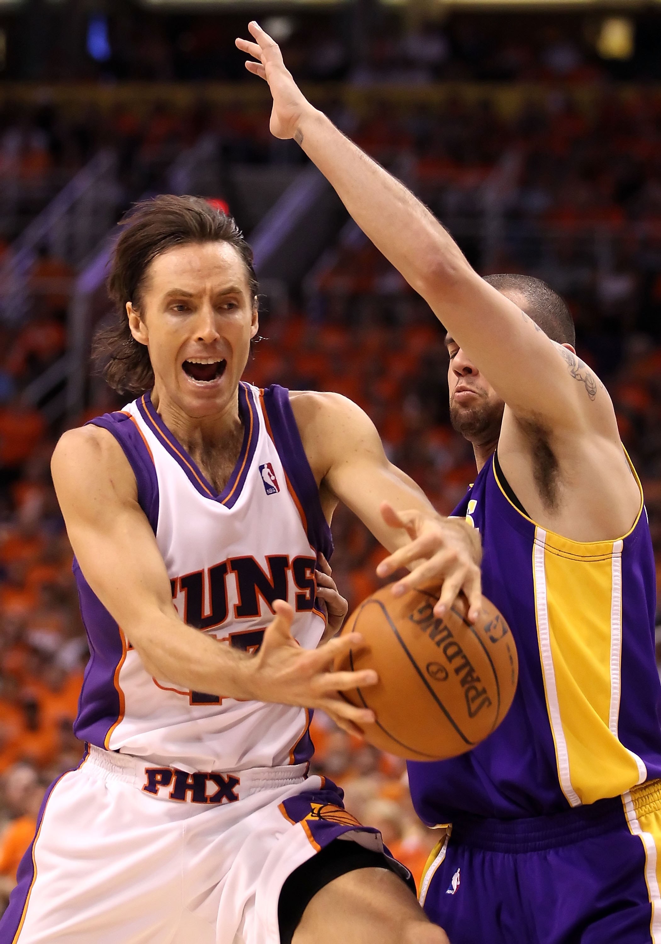 PHOENIX - MAY 29:  Steve Nash #13 of the Phoenix Suns in action during Game Six of the Western Conference finals of the 2010 NBA Playoffs against the Los Angeles Lakers at US Airways Center on May 29, 2010 in Phoenix, Arizona. The Lakers defeated the Suns