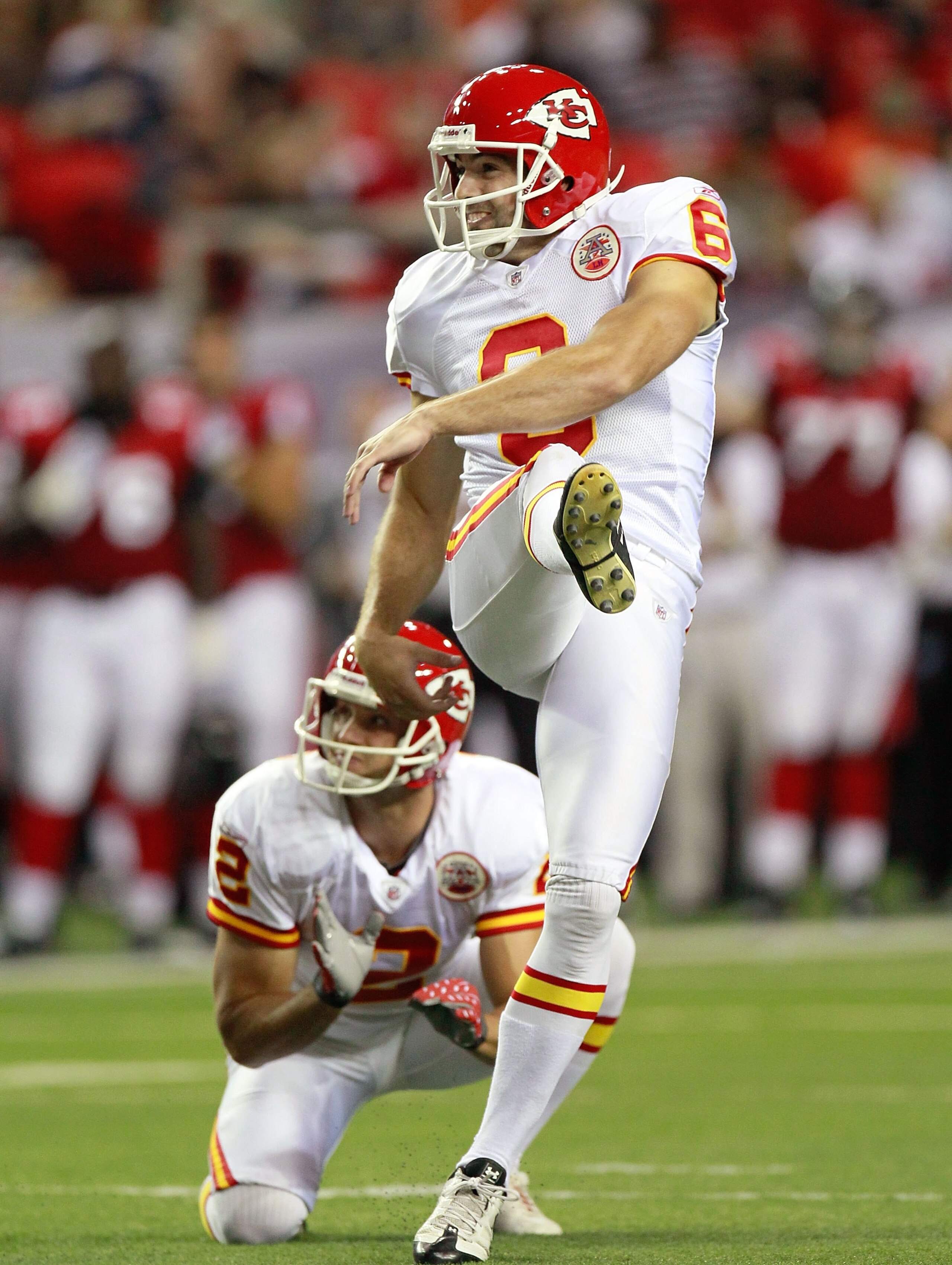 ATLANTA - AUGUST 13:  Ryan Succop #6 of the Kansas City Chiefs against the Atlanta Falcons at Georgia Dome on August 13, 2010 in Atlanta, Georgia.  (Photo by Kevin C. Cox/Getty Images)